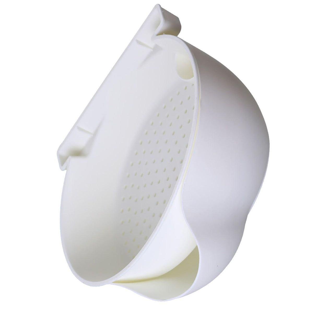 Strainer Bowl 2 Layer Fruit Colander Basket Plastic with Phone Bracket for Kitchen Food White