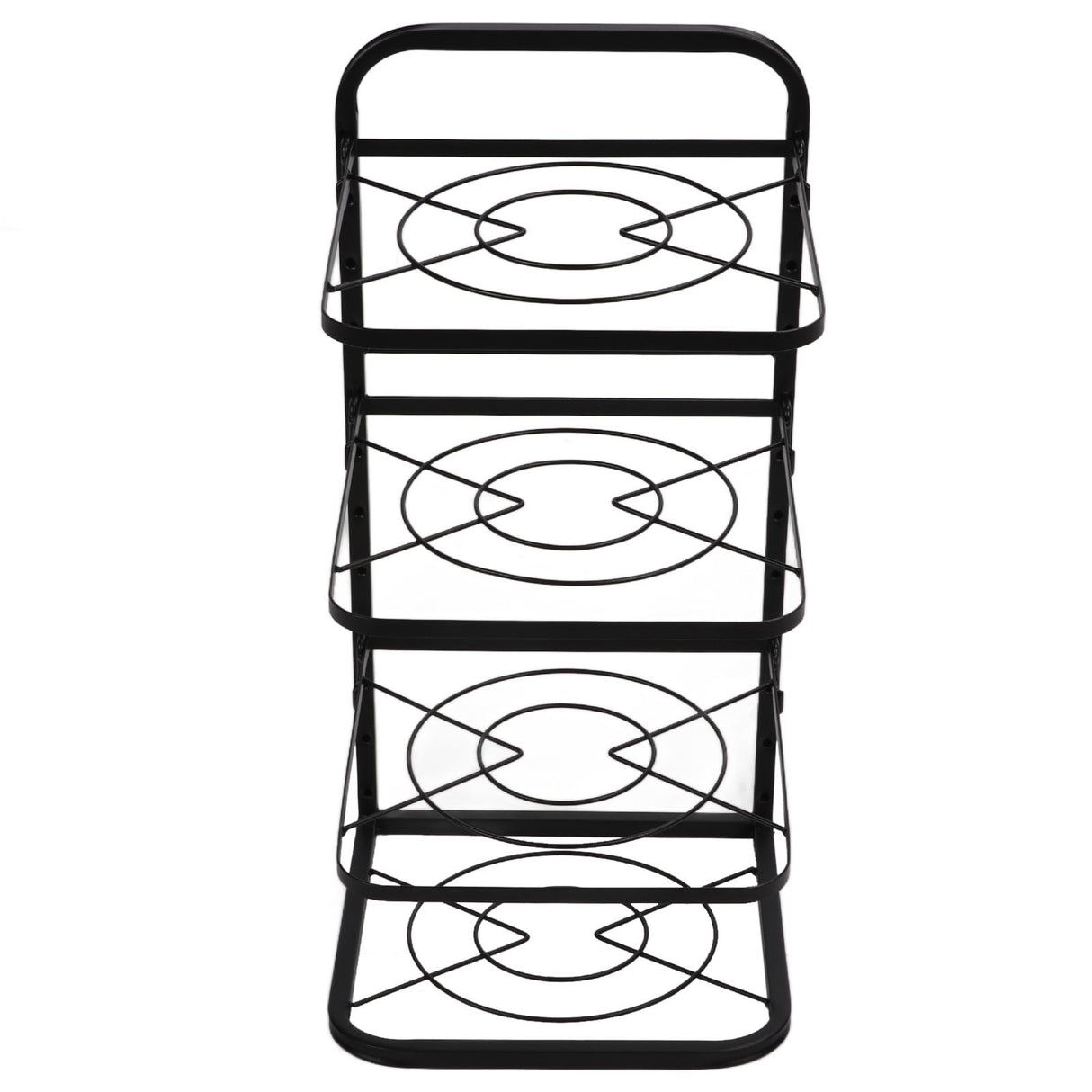 Kitchen Pots Organizer 4 Tiers Adjustable Height Space Saving Pan Rack for Under Sink Cabinet Countertop