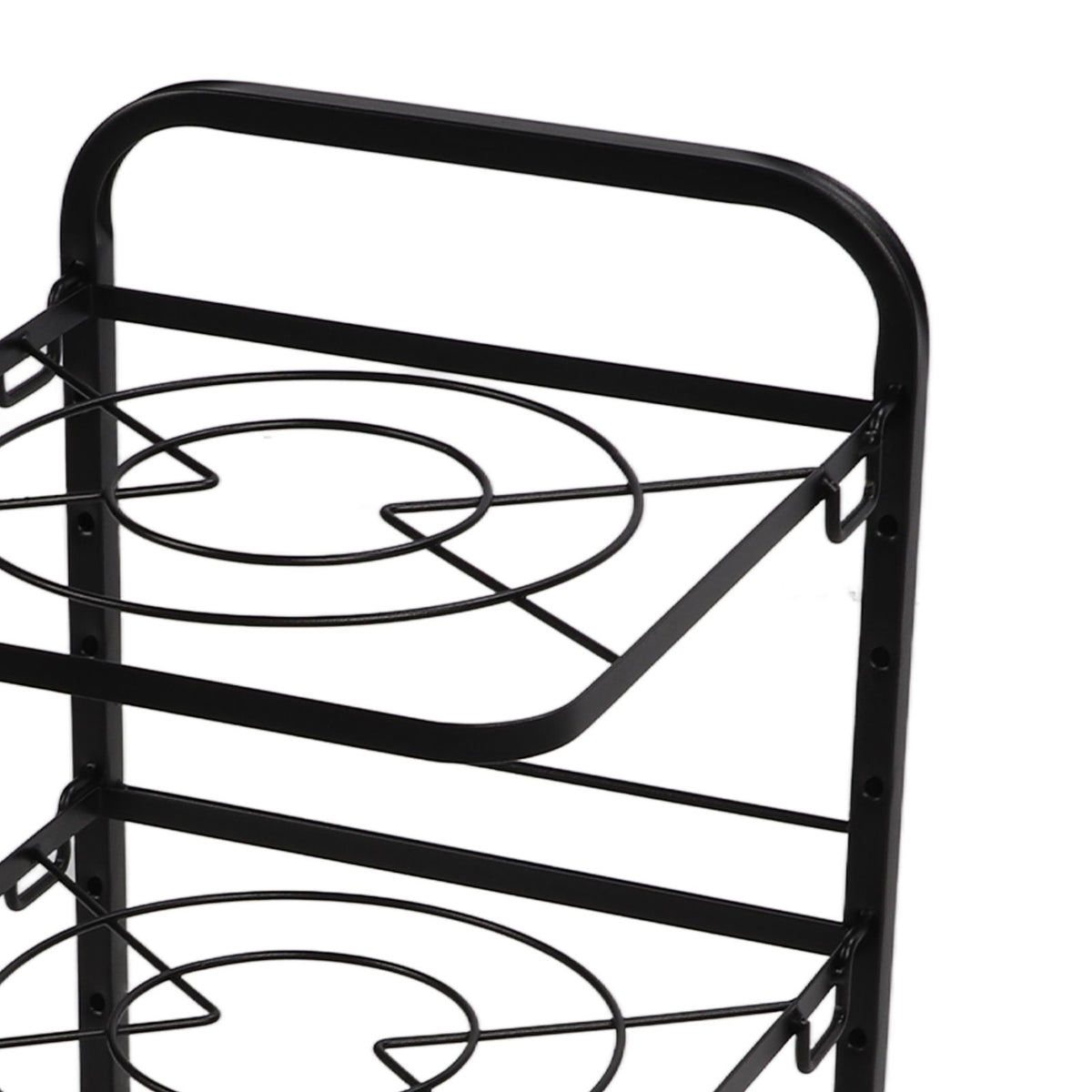 Kitchen Pots Organizer 4 Tiers Adjustable Height Space Saving Pan Rack for Under Sink Cabinet Countertop