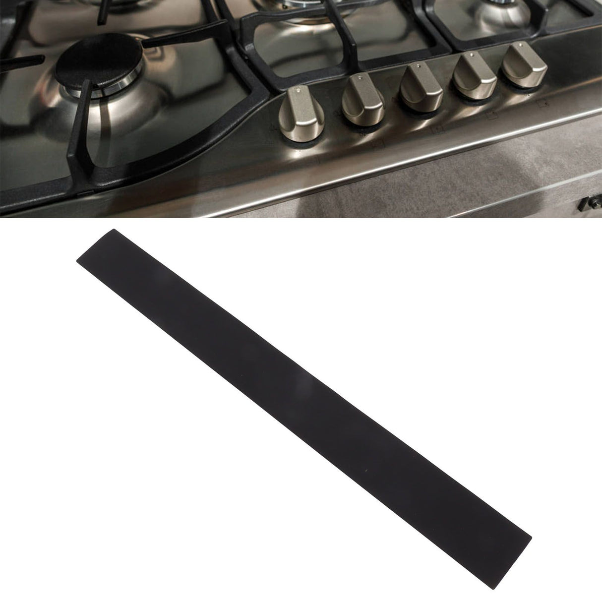 2pcs Kitchen Wide Gap Filler Strip Anti Oil Sealing Strip T Shaped Silicone Stove Gap Covers for Kitchen Stovetop Cooktop Black 53.3cm / 21in