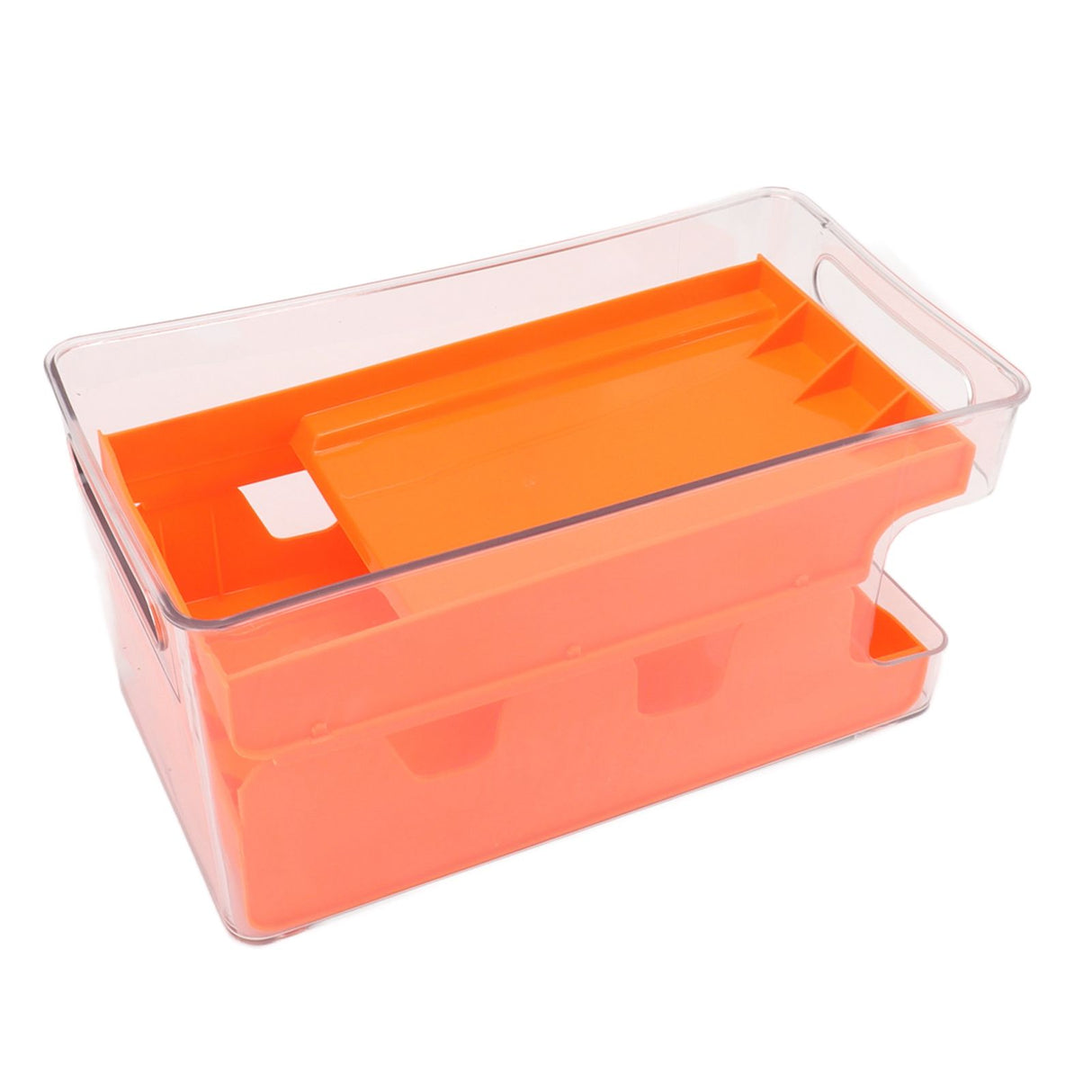 2 Tier Soda Can Rack Beverage Can Can Storage Holder Can Holder for Pantry Refrigerator Orange
