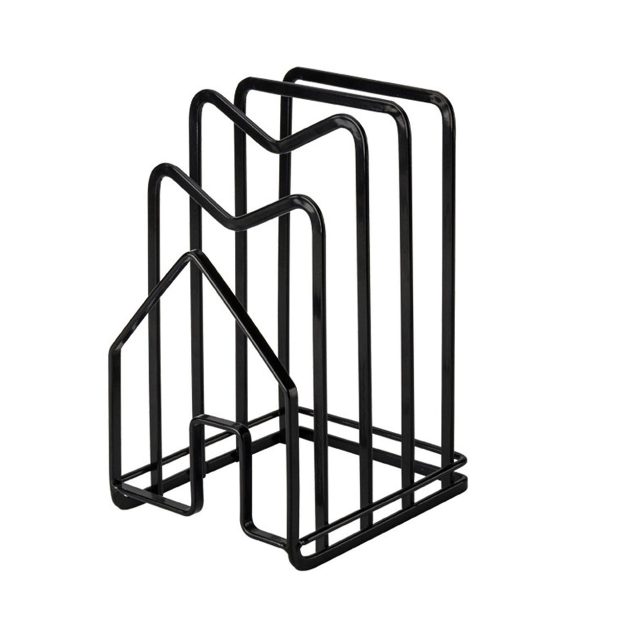 Chopping Board Storage Rack Multifunctional Pot Pan Lid Stand Holder Iron Good Ventilation Kitchen Countertop Organizer Black Standard