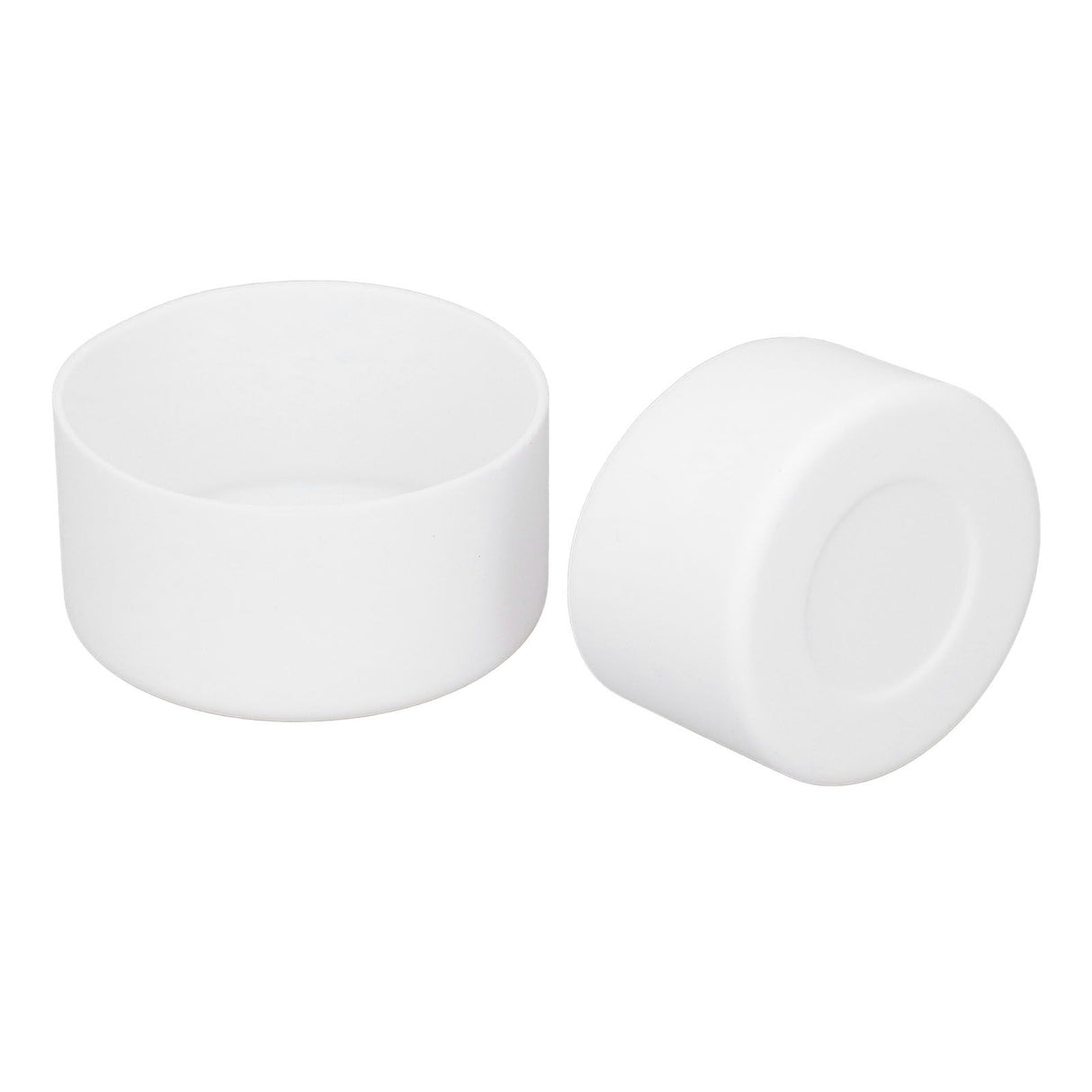 2Pcs Silicone Bumper Boot Protective Water Bottle Bottom Sleeve Cover for Space Thermal Cup White