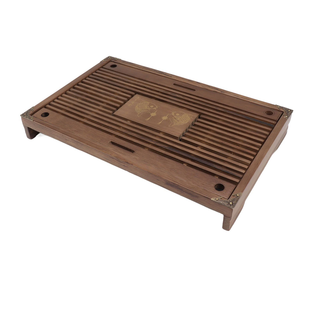 Water Storage Tea Tray with Drainage Tool Hose Non Fading Water Drainage Tea Serving Tray for Home Type B