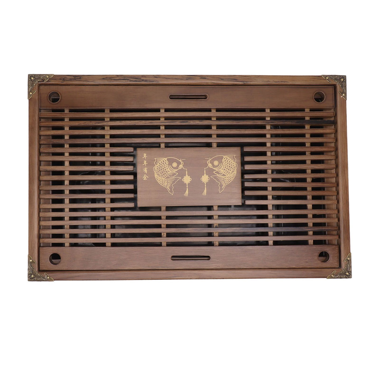 Water Storage Tea Tray with Drainage Tool Hose Non Fading Water Drainage Tea Serving Tray for Home Type B