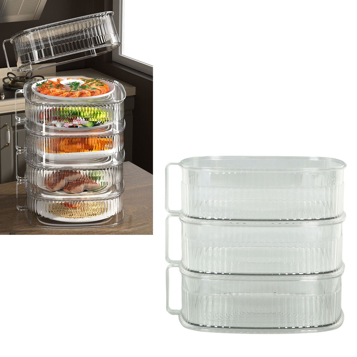 Transparent Dish Dust Cover Dustproof Multi Layer Dish Cover Multifunctional Food Cover 3 Layer