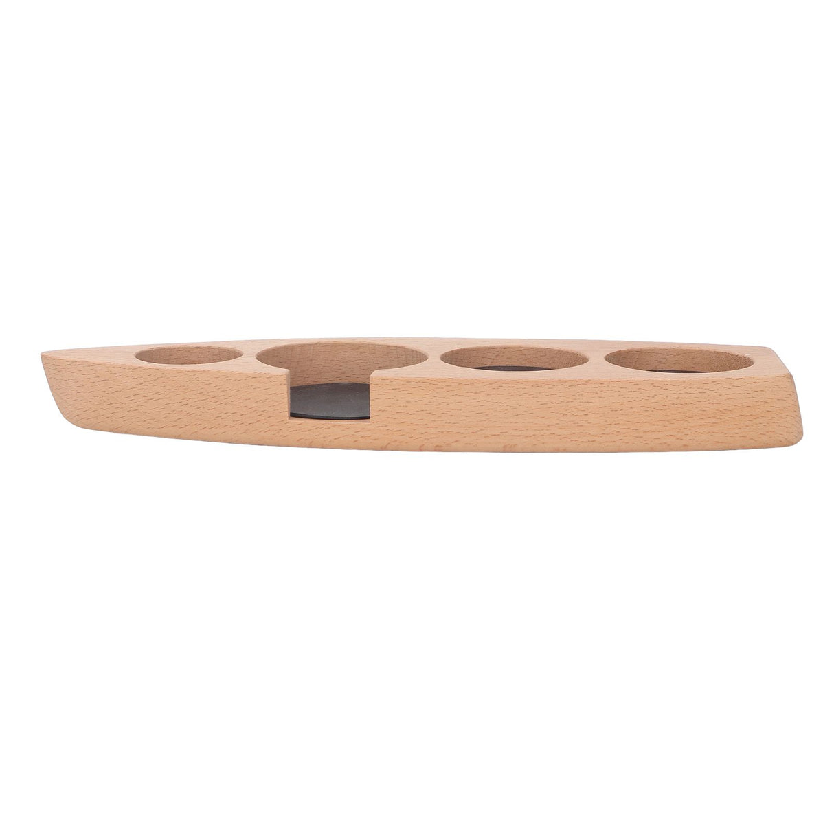 Coffee Tamper Holder Boat Shape 4 Slots Anti Slip Stable Wooden Coffee Tamping Station 53mm/2.1in