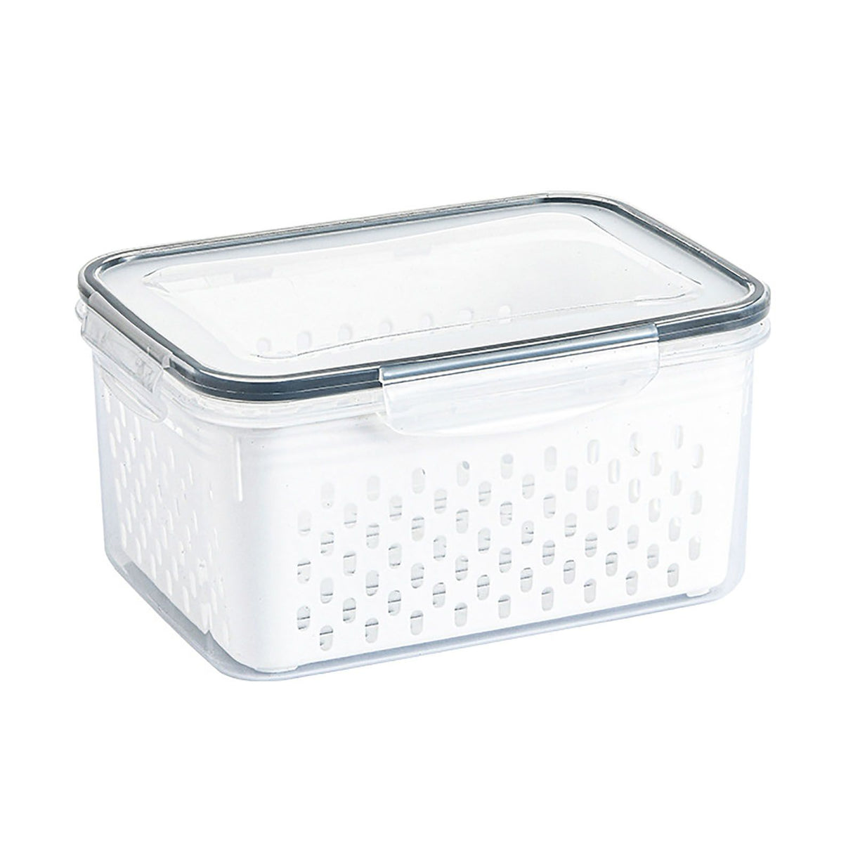 Drain Storage Basket Box Transparent Fruit Vegetable Storage Container for Kitchen Supplies 3300ML