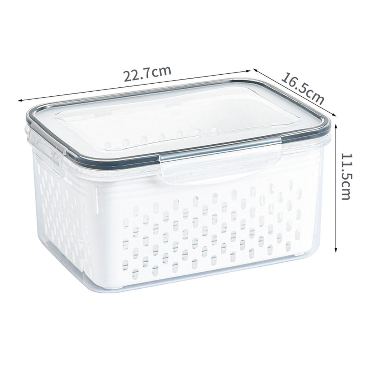 Drain Storage Basket Box Transparent Fruit Vegetable Storage Container for Kitchen Supplies 3300ML