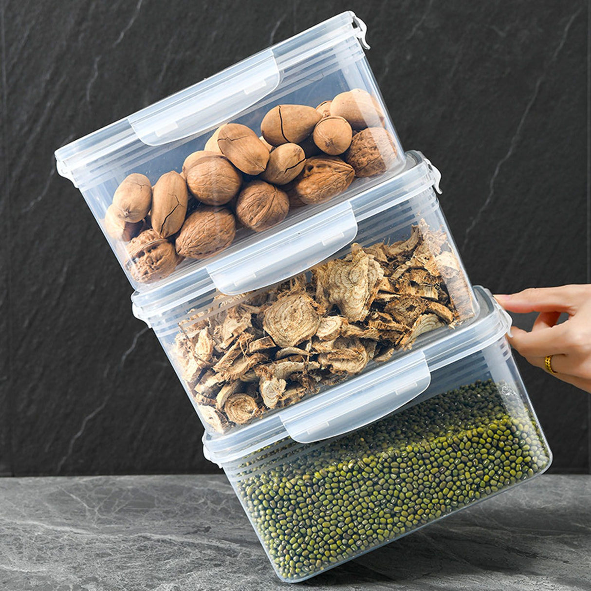 Drain Storage Basket Box Transparent Fruit Vegetable Storage Container for Kitchen Supplies 3300ML