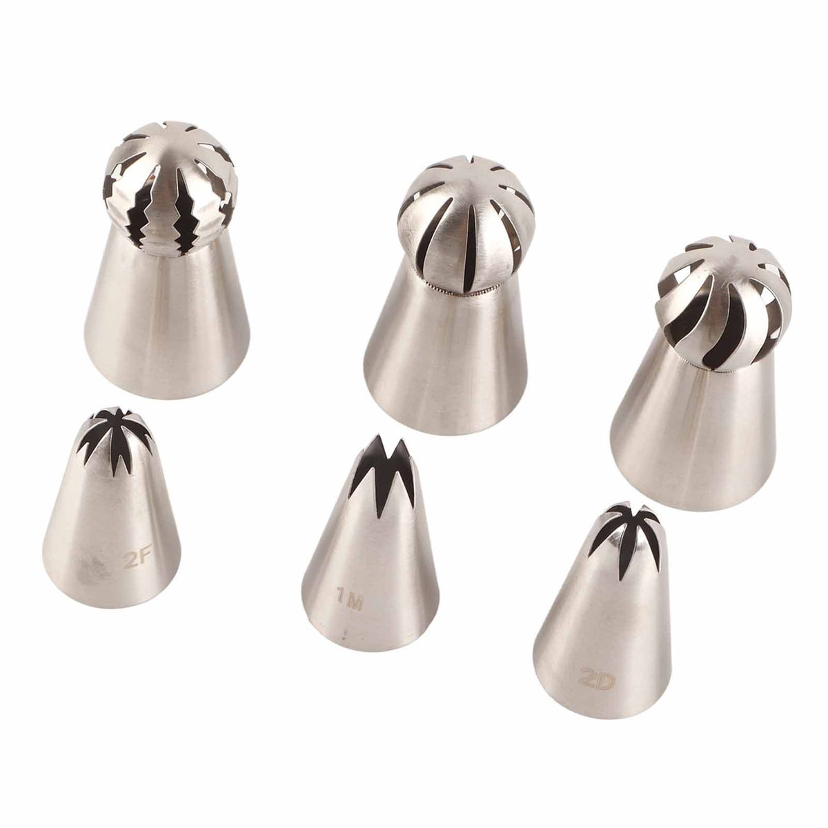 6PCS Baking Tip Stainless Steel Decorating Pastry Piping Nozzle Set for Cake Cupcake