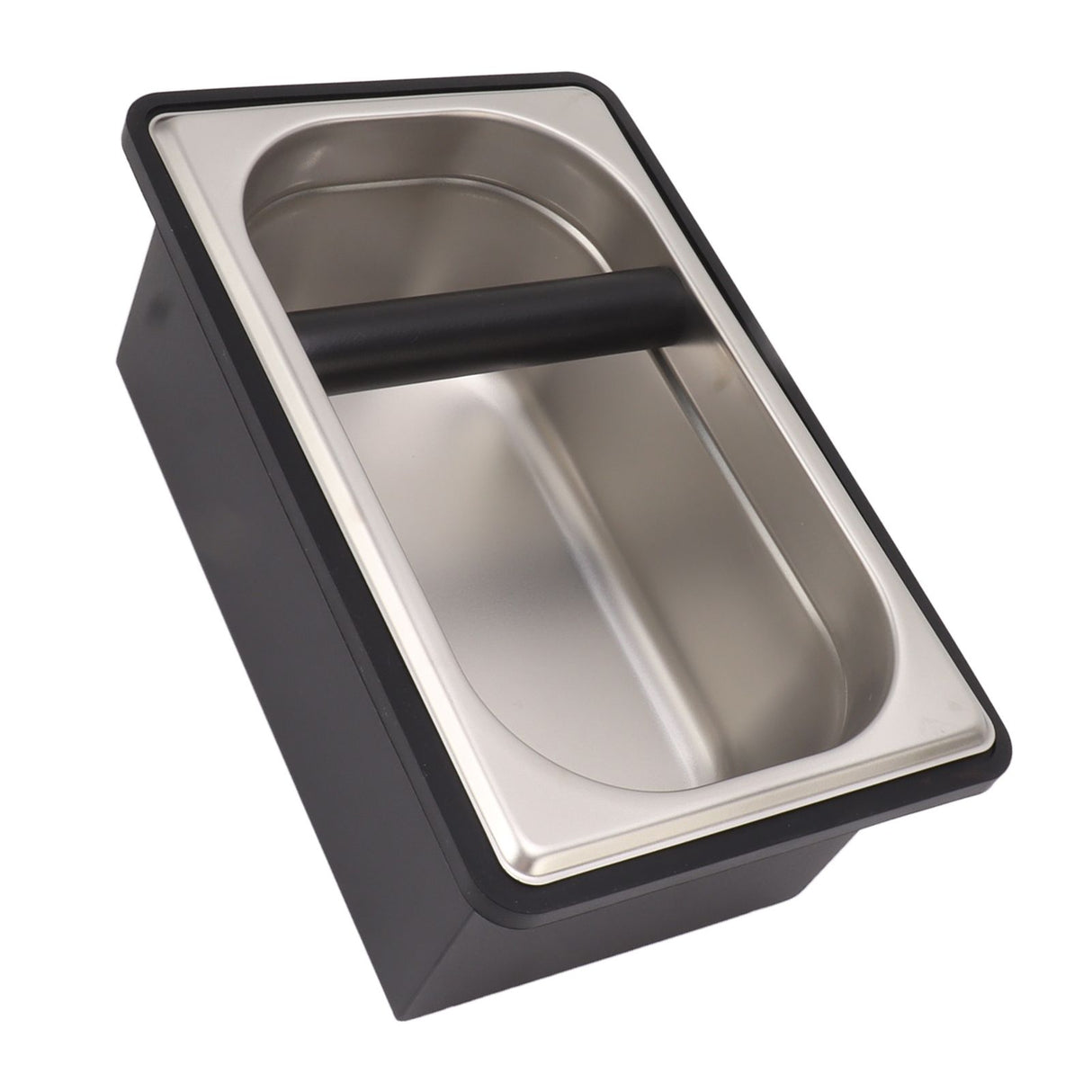 Coffee Knock Box Rubber Coffee Box with Removable Stainless Steel Ground Container for Cafe Bar L
