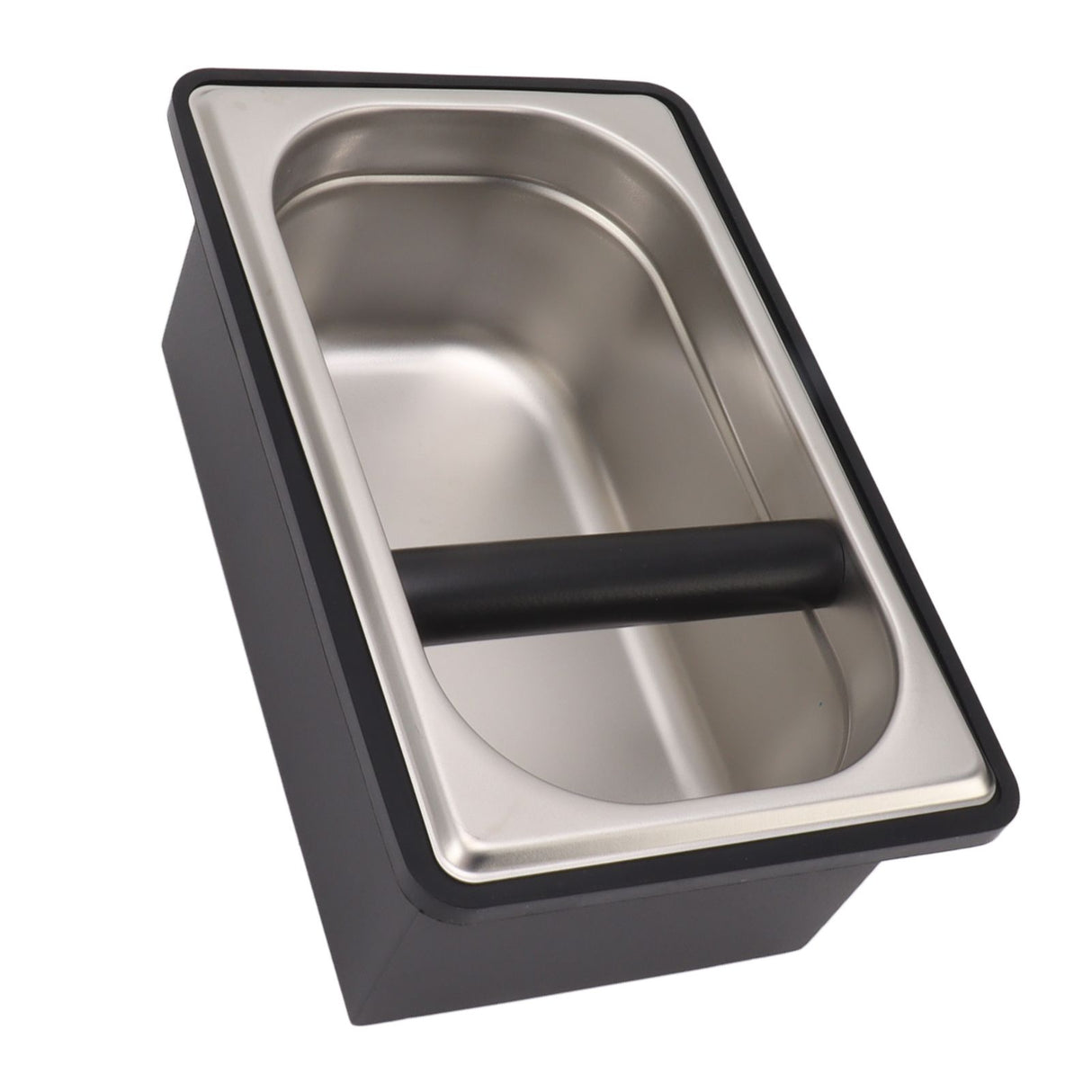Coffee Knock Box Rubber Coffee Box with Removable Stainless Steel Ground Container for Cafe Bar L