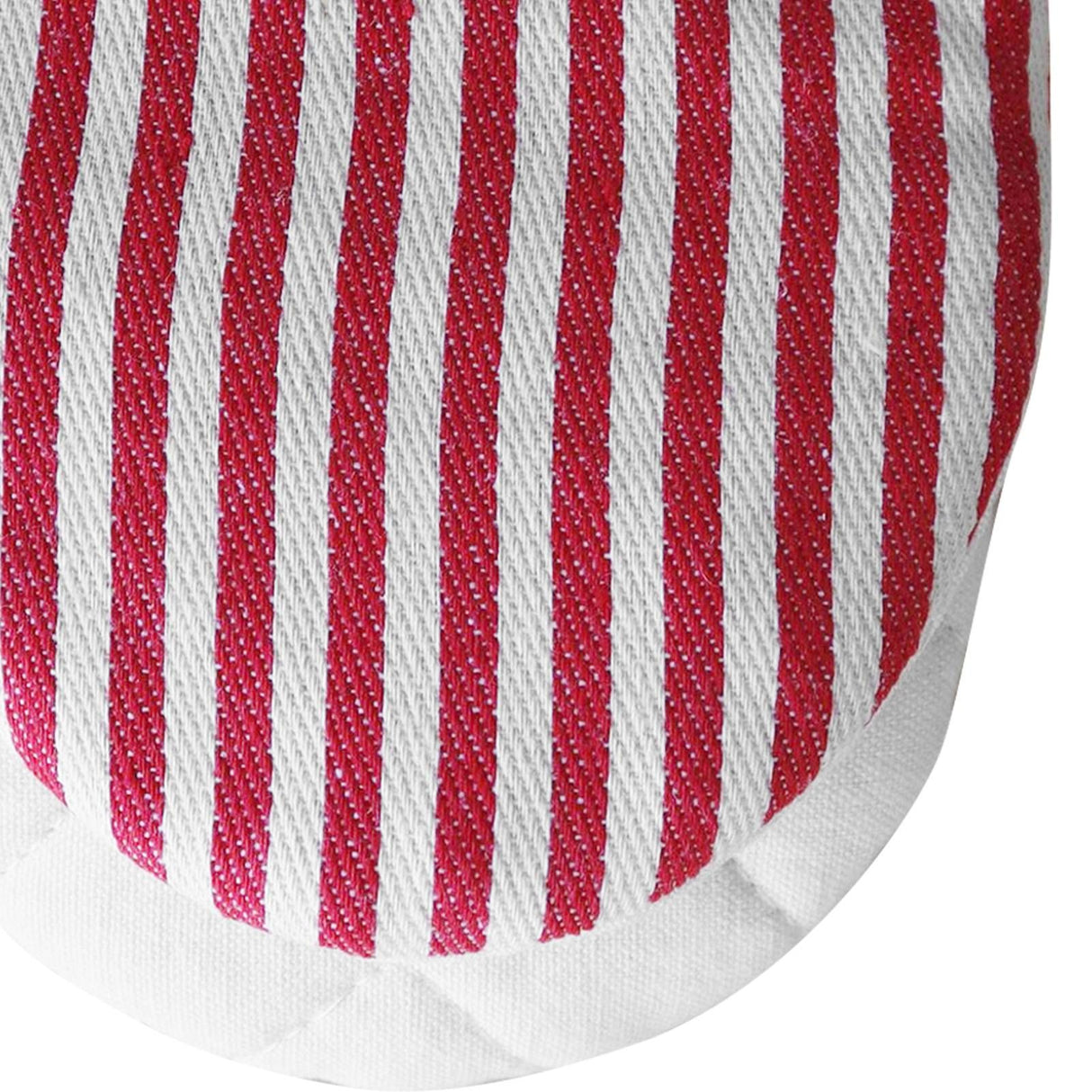 Microwave Oven Gloves Heat Resistant Stripe Pattern Thick Cotton Oven Mitts with Lanyard Red