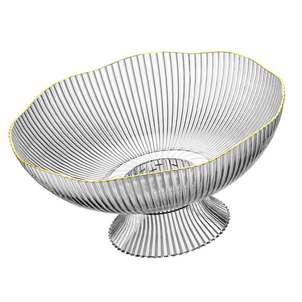 Plastic Footed Fruit Plate with Draining Hole Detachable Base Household Living Room Coffee Table Fruit Candy Snack Display Plate Transparent