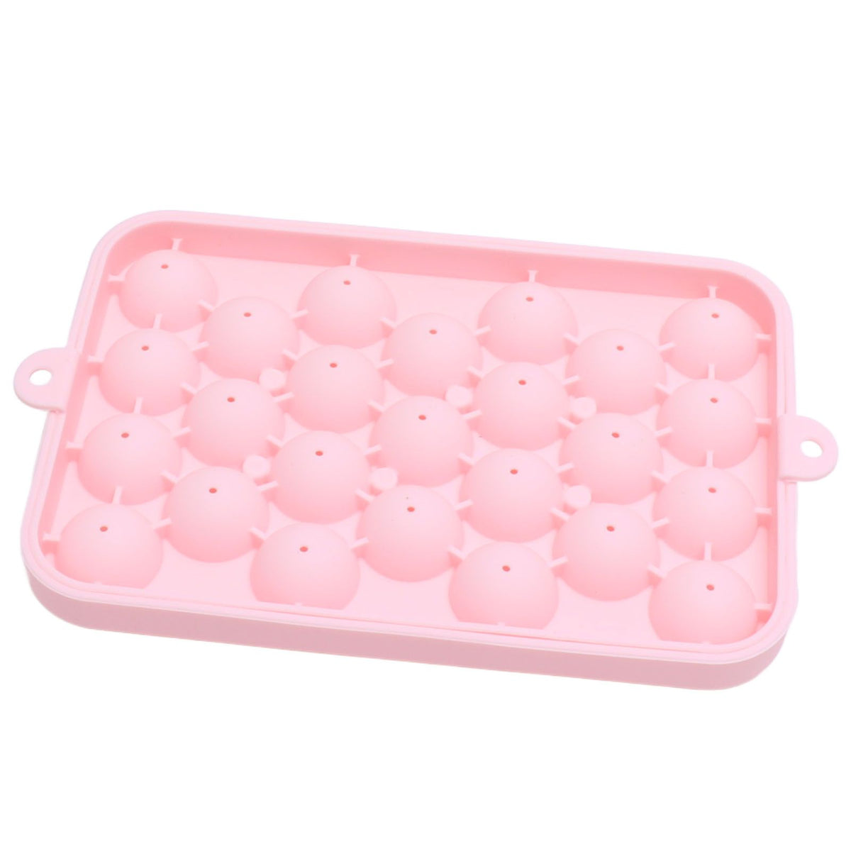 25 Grid Ice Cube Tray Easy Release Silicone Ice Ball Maker Mold Mini Round Ice Sphere Tray with Lid Pink