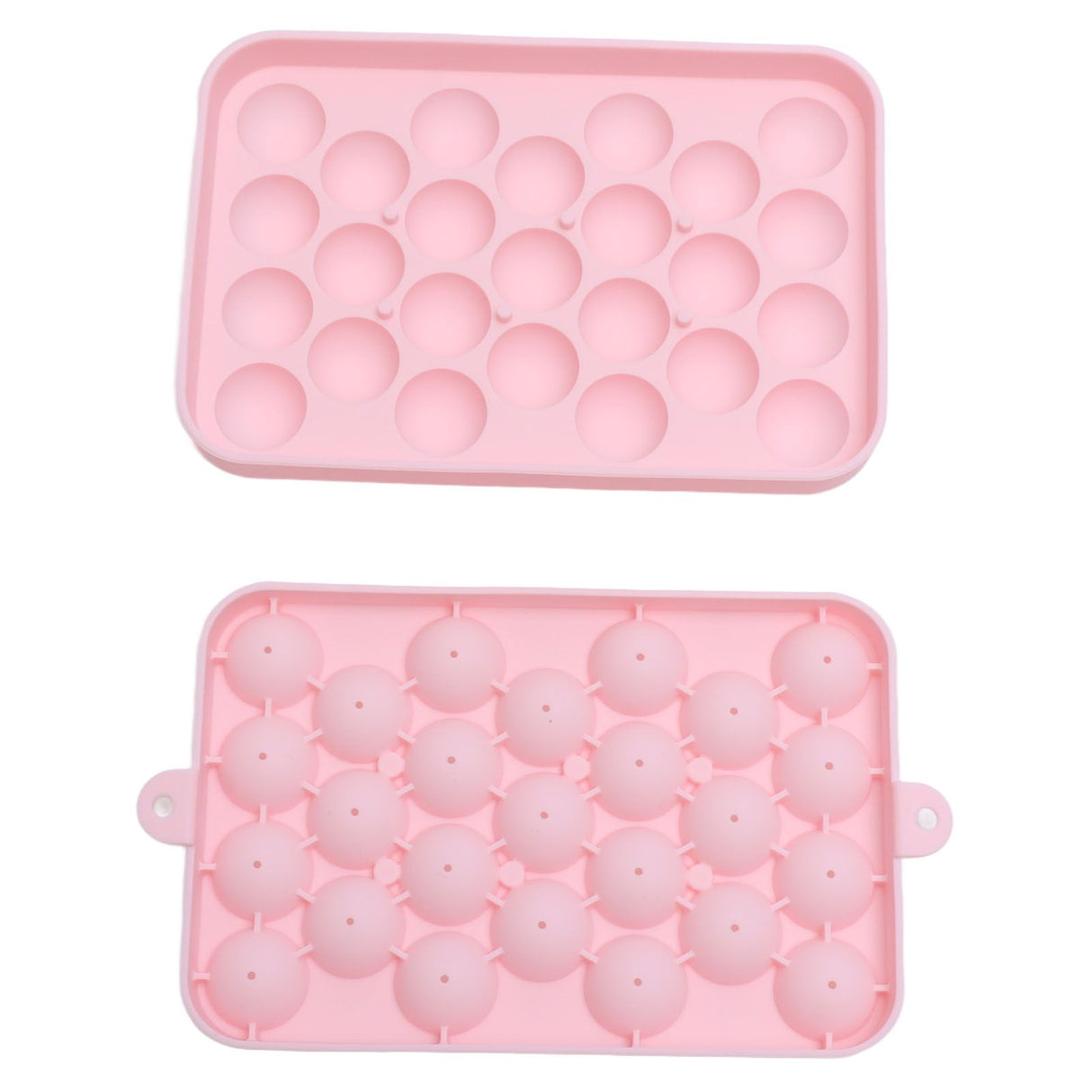 25 Grid Ice Cube Tray Easy Release Silicone Ice Ball Maker Mold Mini Round Ice Sphere Tray with Lid Pink