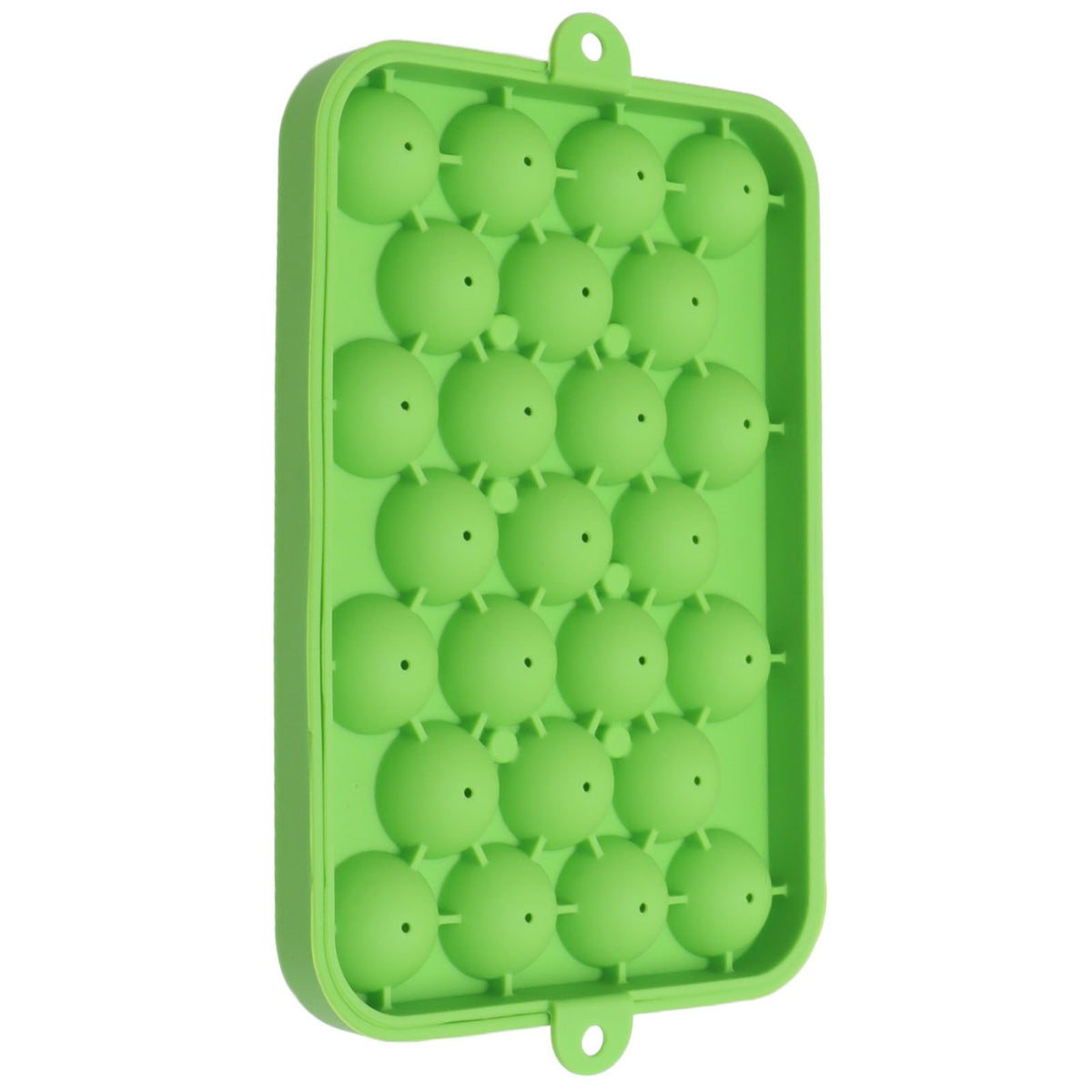 25 Grid Ice Cube Tray Easy Release Silicone Ice Ball Maker Mold Mini Round Ice Sphere Tray with Lid Green