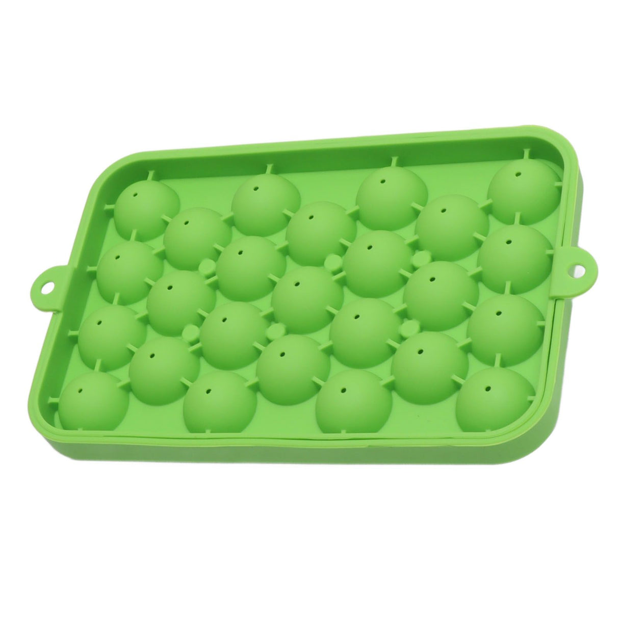 25 Grid Ice Cube Tray Easy Release Silicone Ice Ball Maker Mold Mini Round Ice Sphere Tray with Lid Green