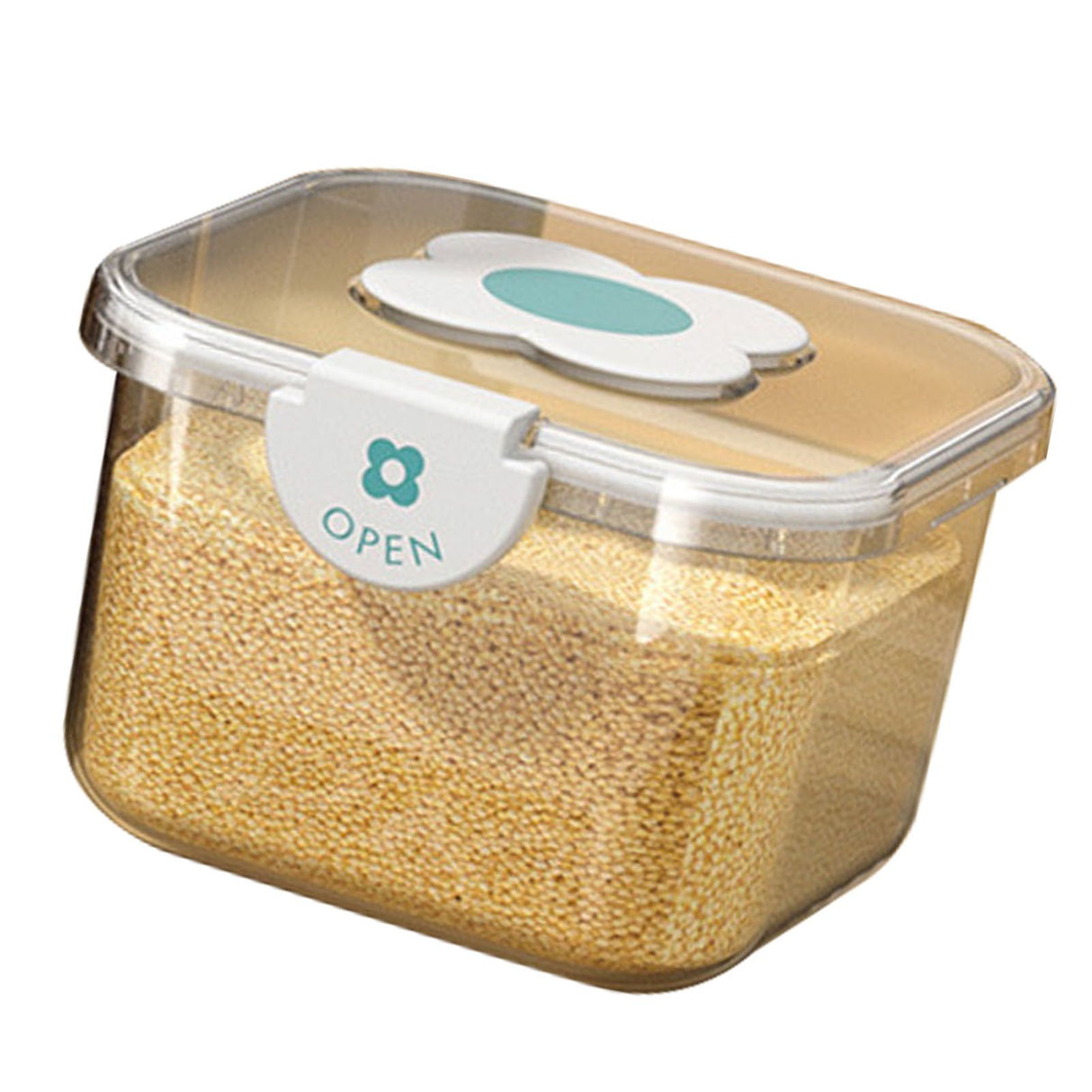 Rice Container Airtight Grain Food Storage Box Transparent with Cover for Home Kitchen Transparent 5kg / 11.02lb
