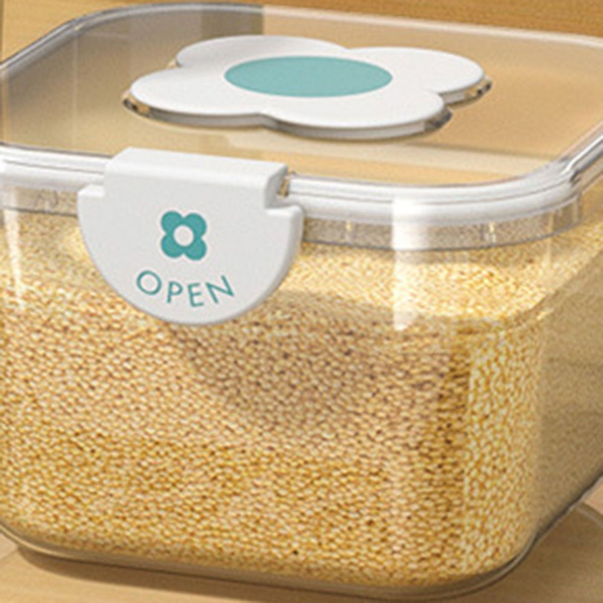 Rice Container Airtight Grain Food Storage Box Transparent with Cover for Home Kitchen Transparent 5kg / 11.02lb