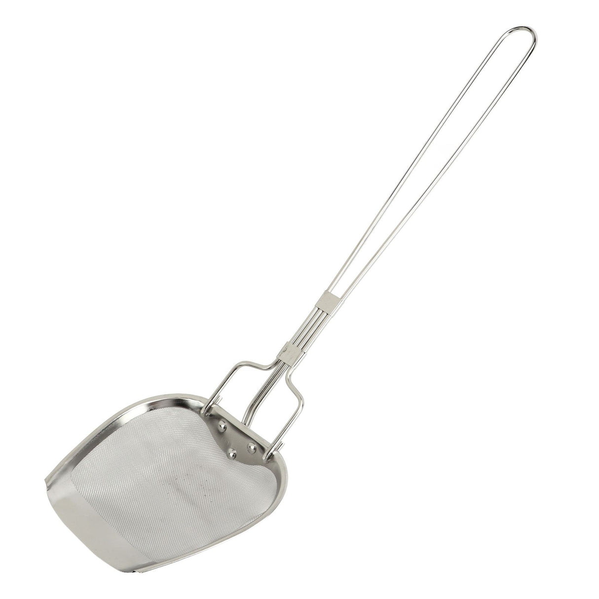 Fine Mesh Strainer 0.02in 304 Stainless Steel Firm Stable Handle Smoothing Skimmer Spoon for Kitchen Cooking
