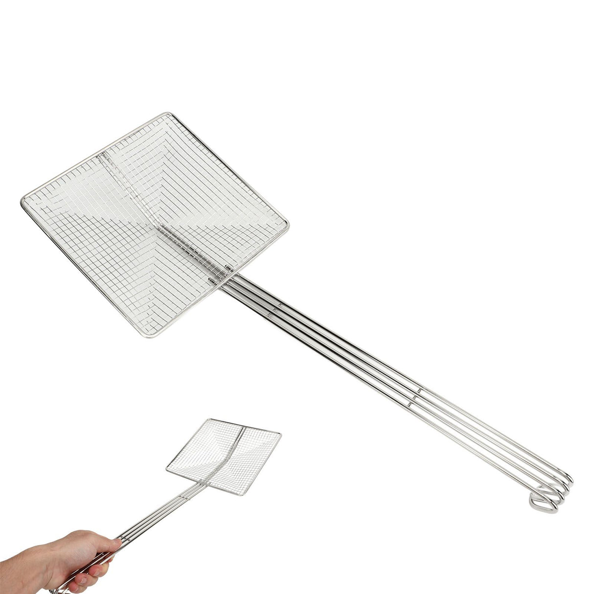 Stainless Steel Square Strainer Skimmer Ladle for Cooking Frying Kitchen Gadgets Mesh Strainer Pasta Strainer Spoon Coarse Mesh