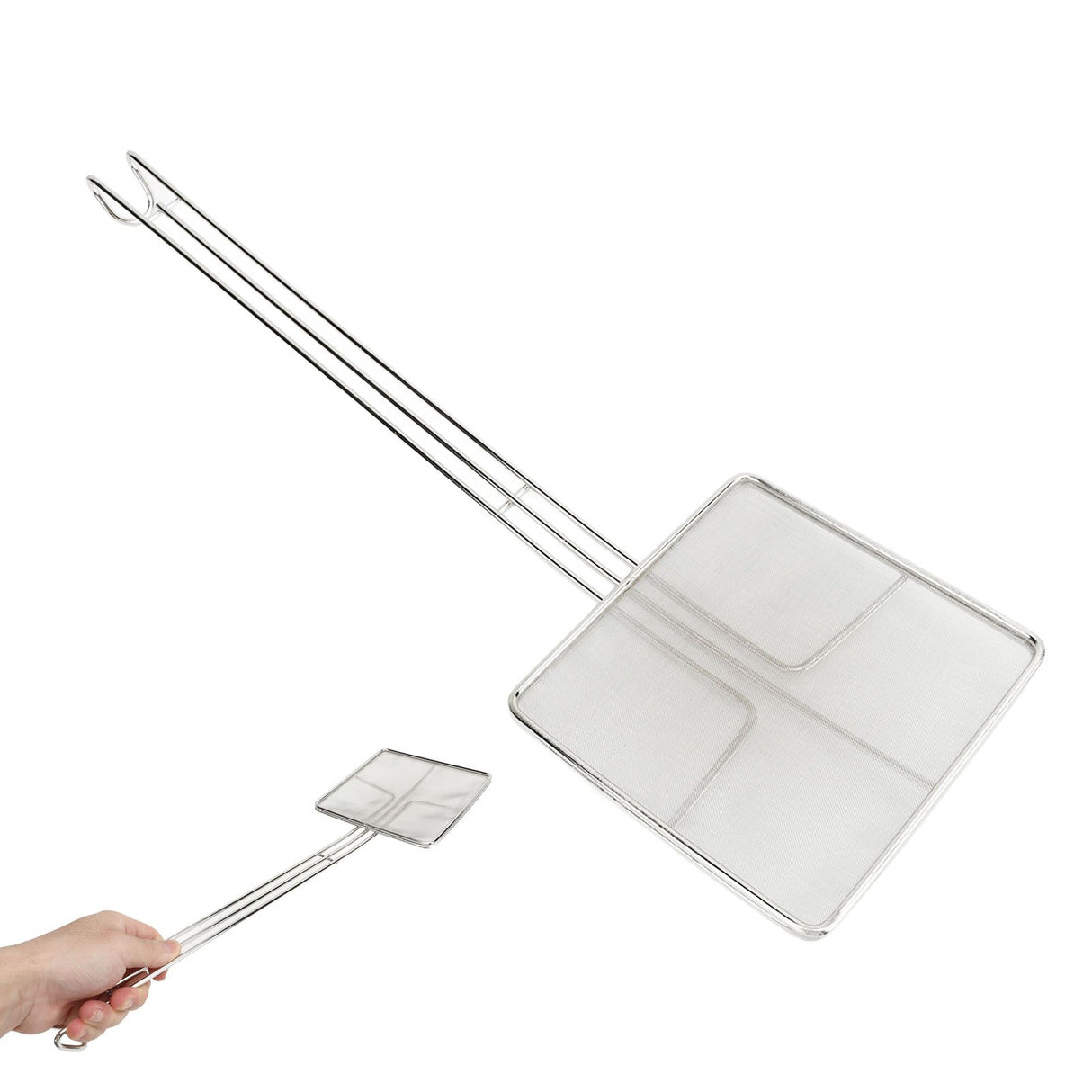 Stainless Steel Square Strainer Skimmer Ladle for Cooking Frying Kitchen Gadgets Mesh Strainer Pasta Strainer Spoon Fine Mesh