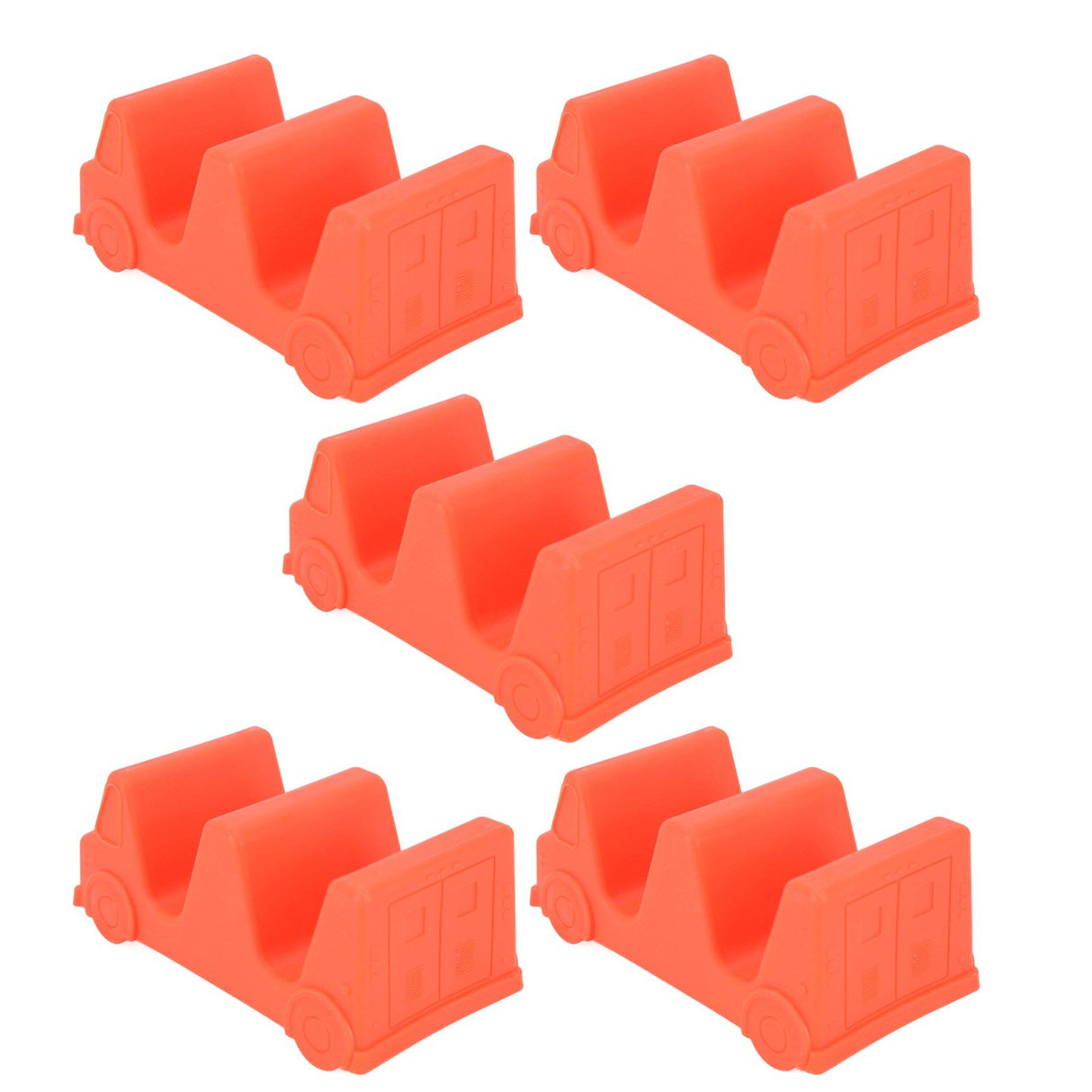 5PCS Taco Holder Stands Set Small Car Shape Wave Shape Taco Tray for Kitchen Restaurant Orange