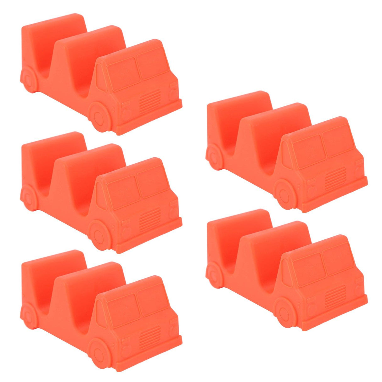 5PCS Taco Holder Stands Set Small Car Shape Wave Shape Taco Tray for Kitchen Restaurant Orange