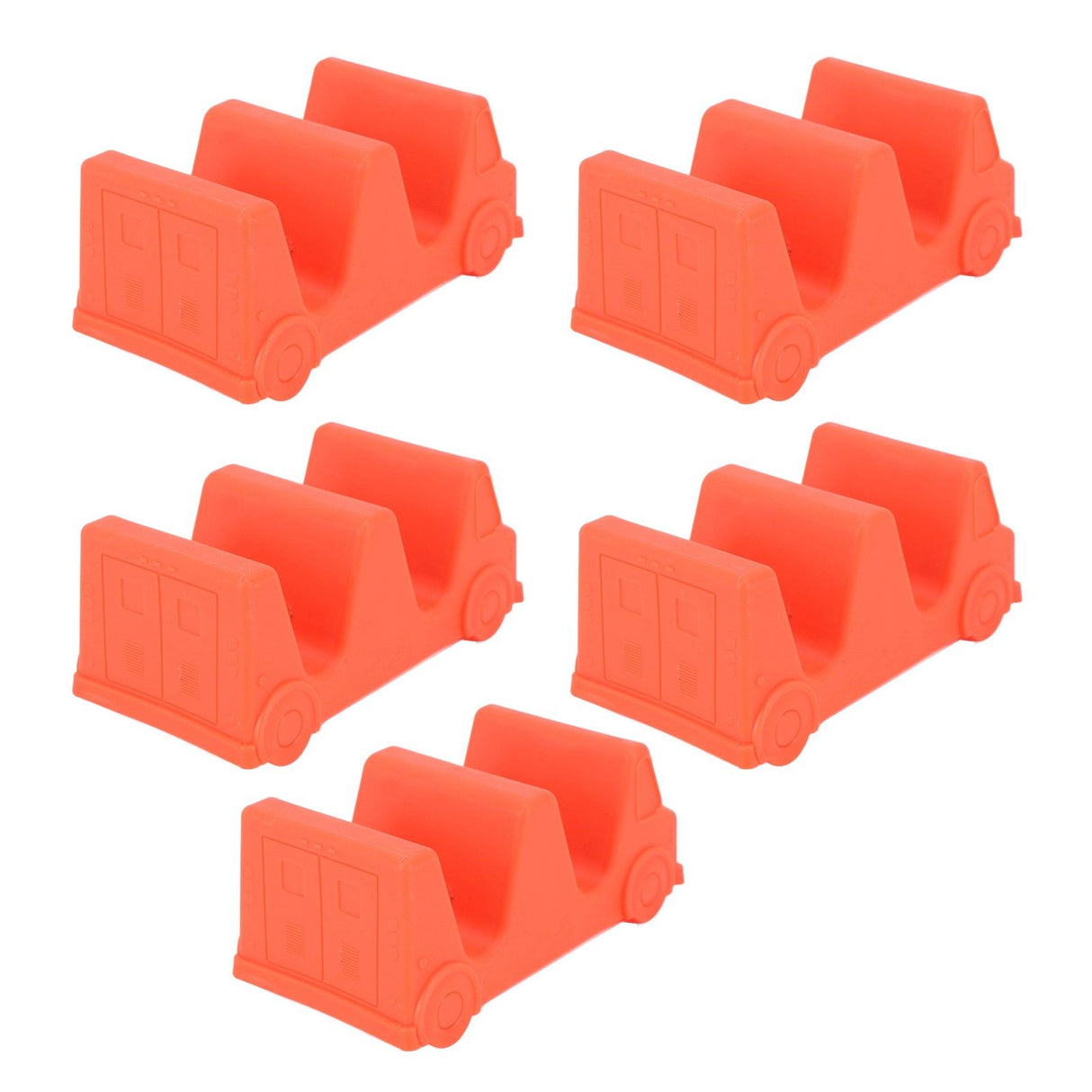 5PCS Taco Holder Stands Set Small Car Shape Wave Shape Taco Tray for Kitchen Restaurant Orange