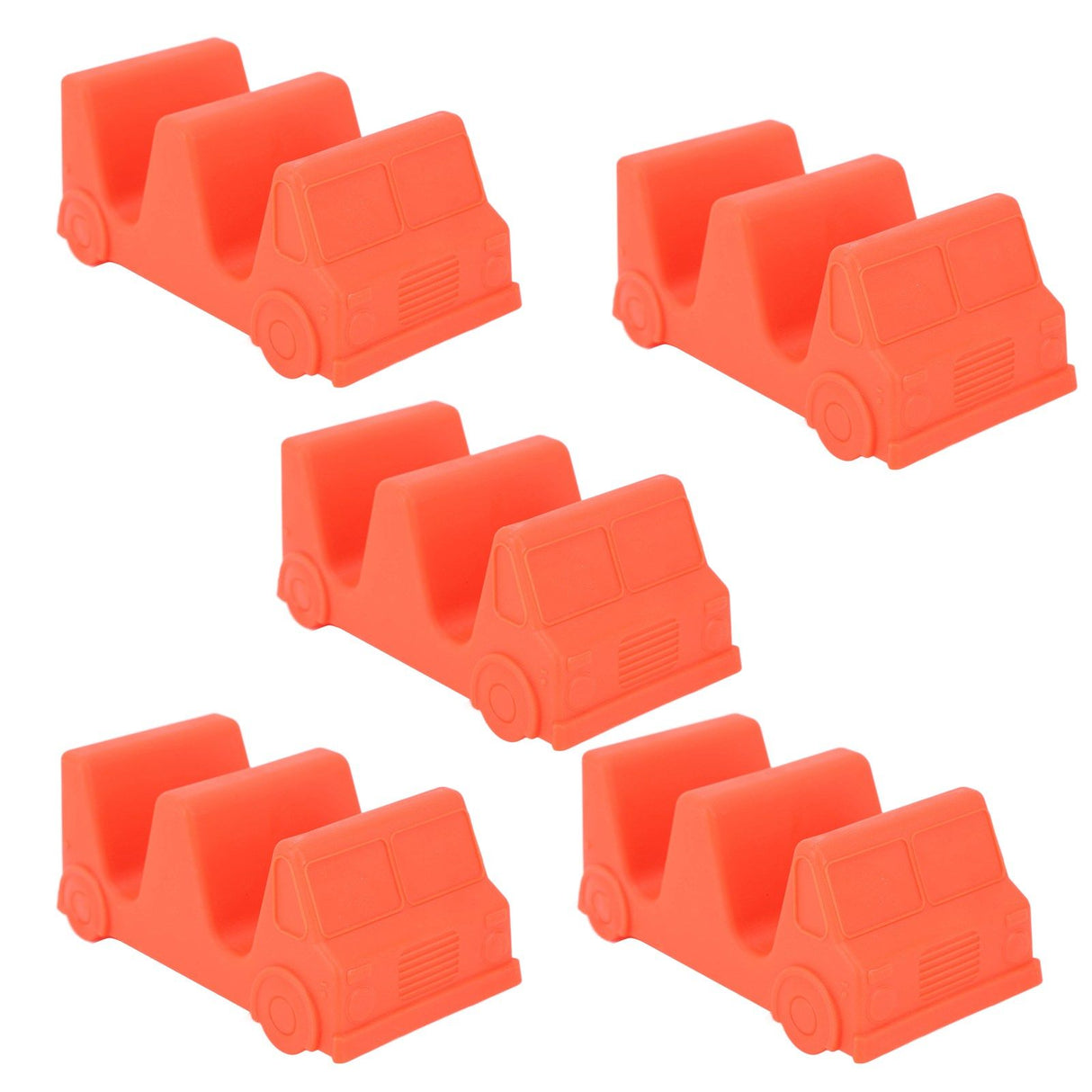 5PCS Taco Holder Stands Set Small Car Shape Wave Shape Taco Tray for Kitchen Restaurant Orange