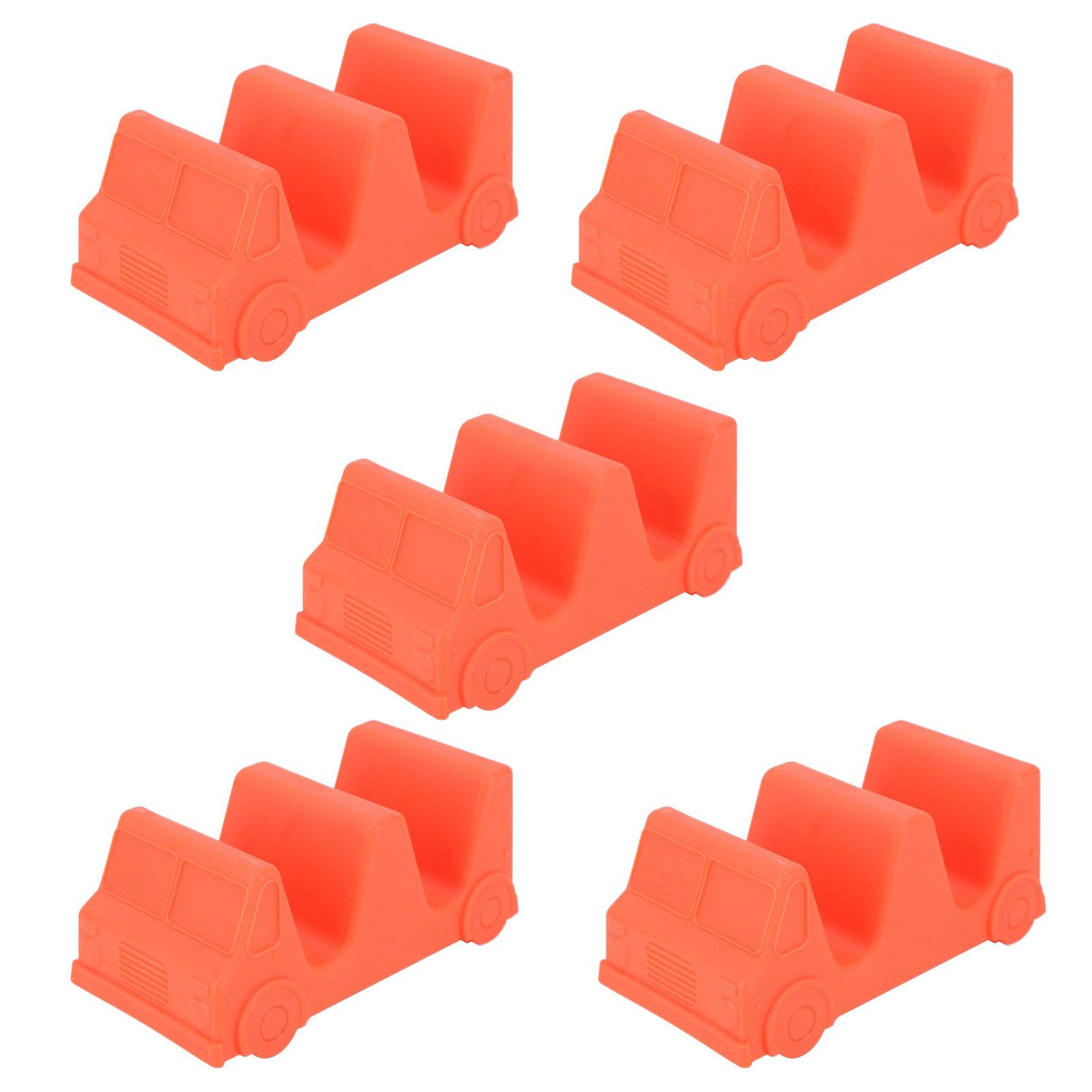 5PCS Taco Holder Stands Set Small Car Shape Wave Shape Taco Tray for Kitchen Restaurant Orange