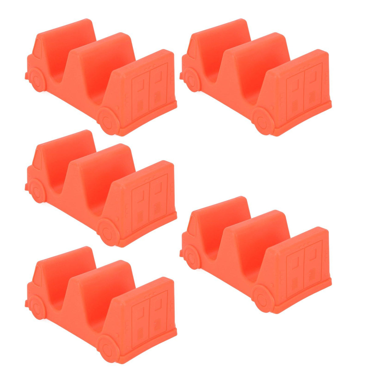5PCS Taco Holder Stands Set Small Car Shape Wave Shape Taco Tray for Kitchen Restaurant Orange