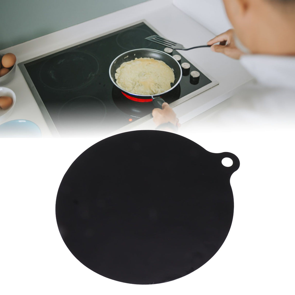 Heat Resistant Stove Top Cover Fireproof Prevent Slip Multipurpose Stove Cover Protector for Kitchen Supplies Round 22cm / 8.7in