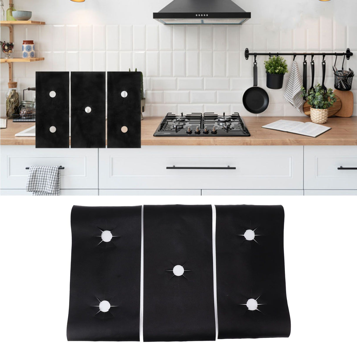 3Pcs PTFE Stove Cover Washable Stove Guard Cleaning Cover Oil Proof Gas Stove Pad for Home Restaurant Office