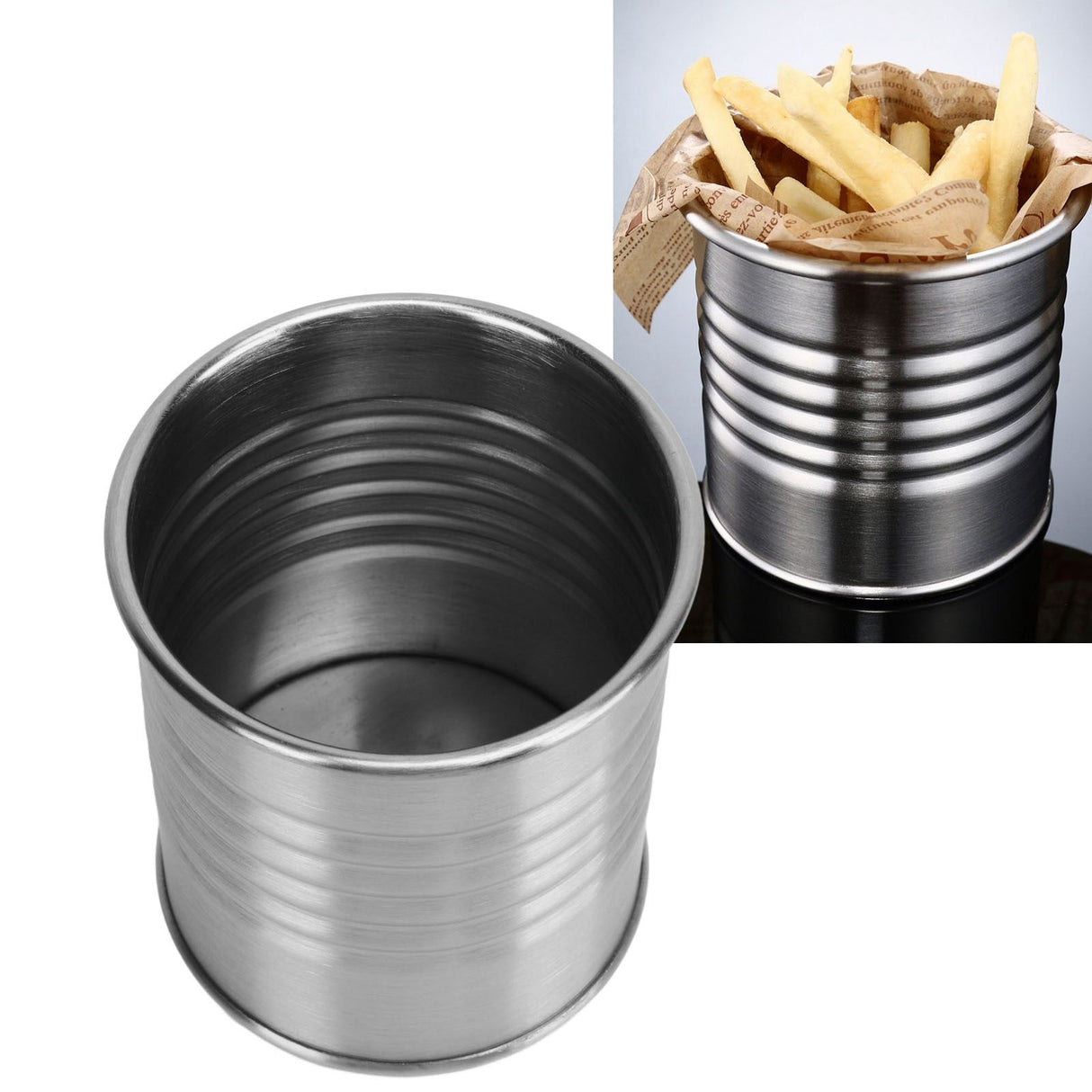Stainless Steel French Fries Cup Snack Chicken Nuggets Basket for Fast Food Restaurants Bars Hotels L