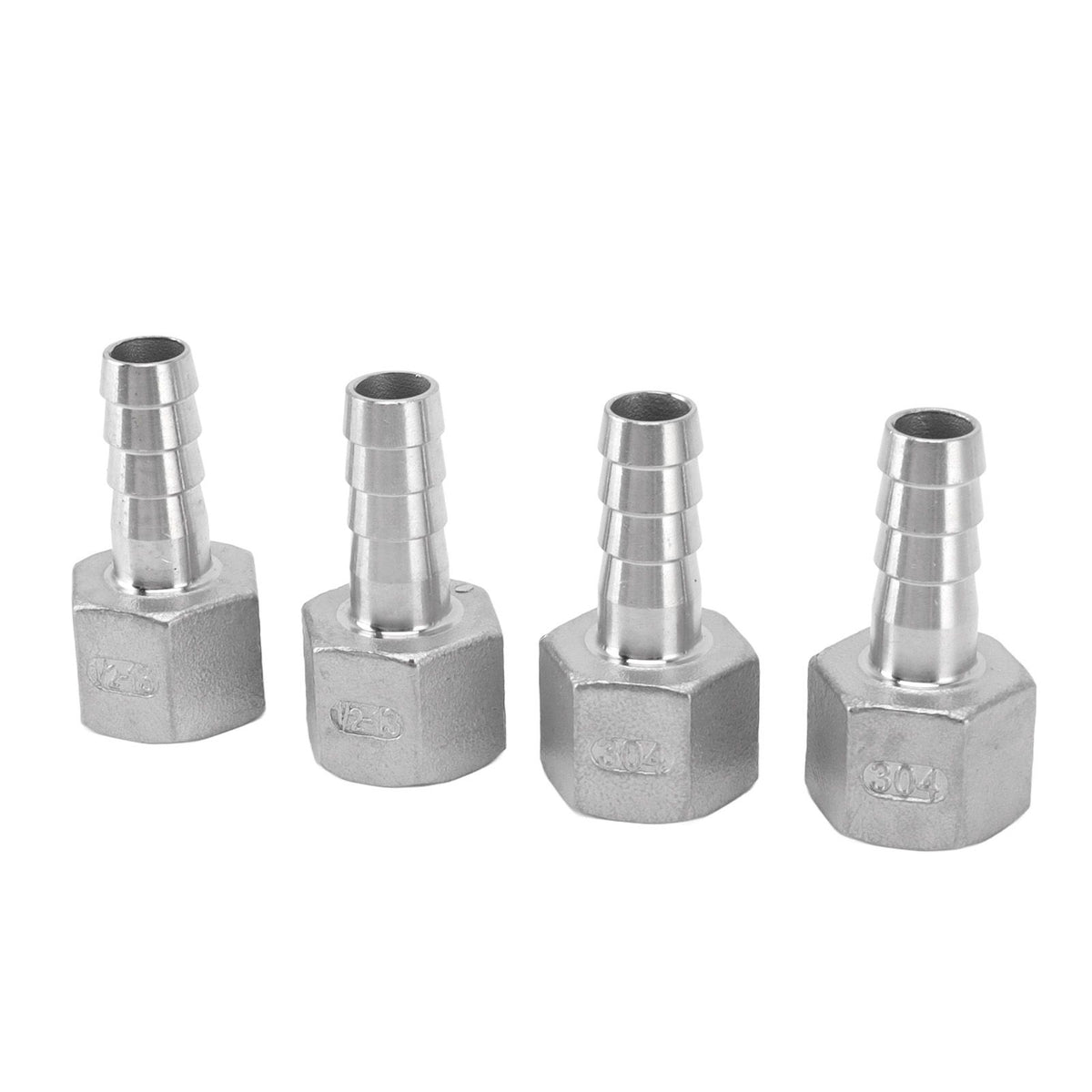4pcs 13mm 1/2in Hose Barb Connector Hose Barb Coupler Stainless Steel Pipe Fitting for Beer Cooler