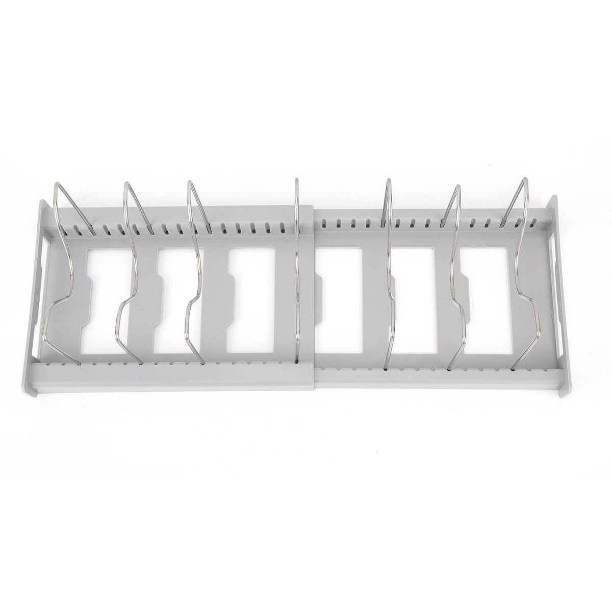 Expandable Pot Organizer Anti Slip Size Adjustable Multi Use Pot Lid Holder for Kitchen Canteen Grey