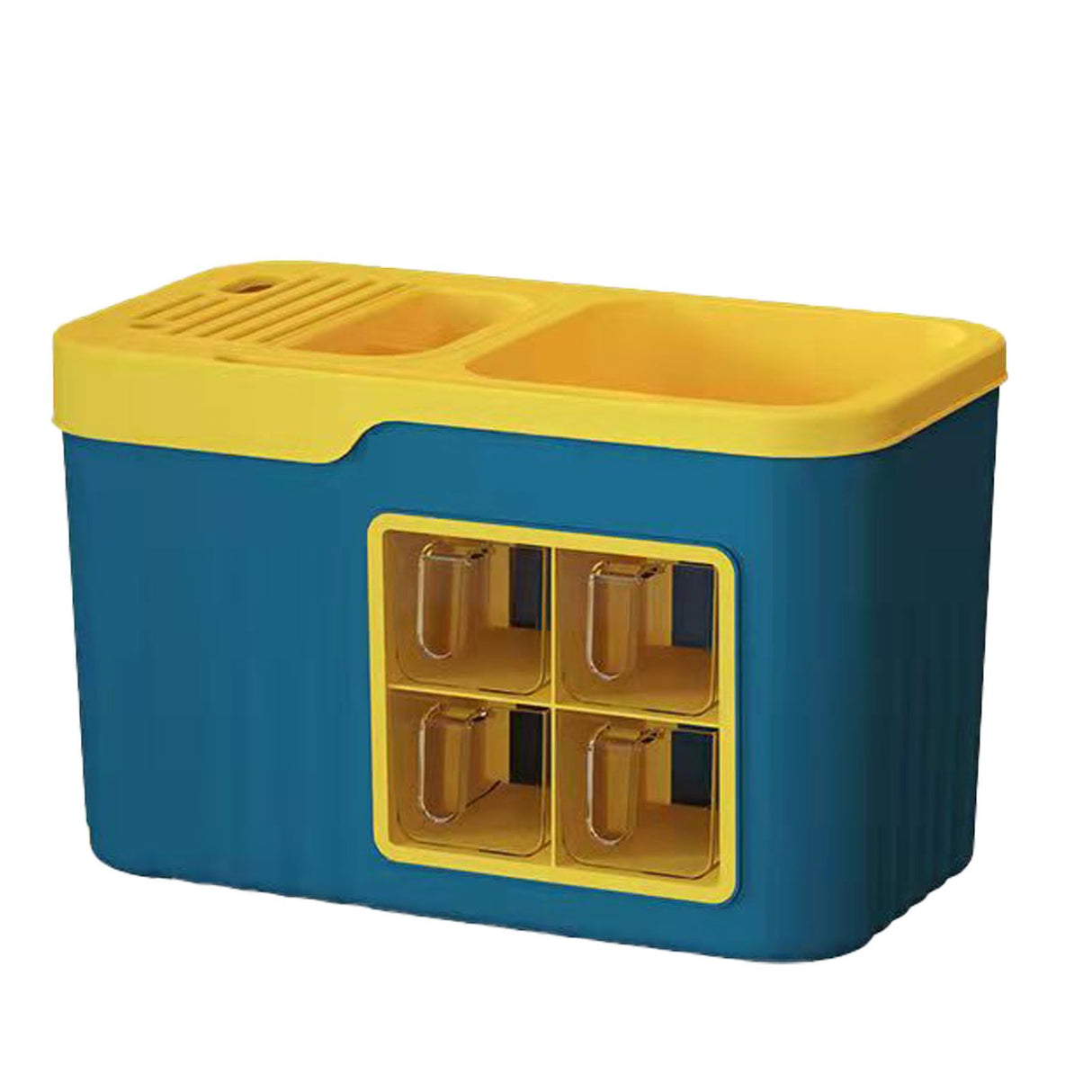 Kitchen Seasoning Storage Rack Plastic Seasoning Storage Rack Multifunctional Knife Rack Spice Organizer Storage Rack Blue and Yellow 4 Cells