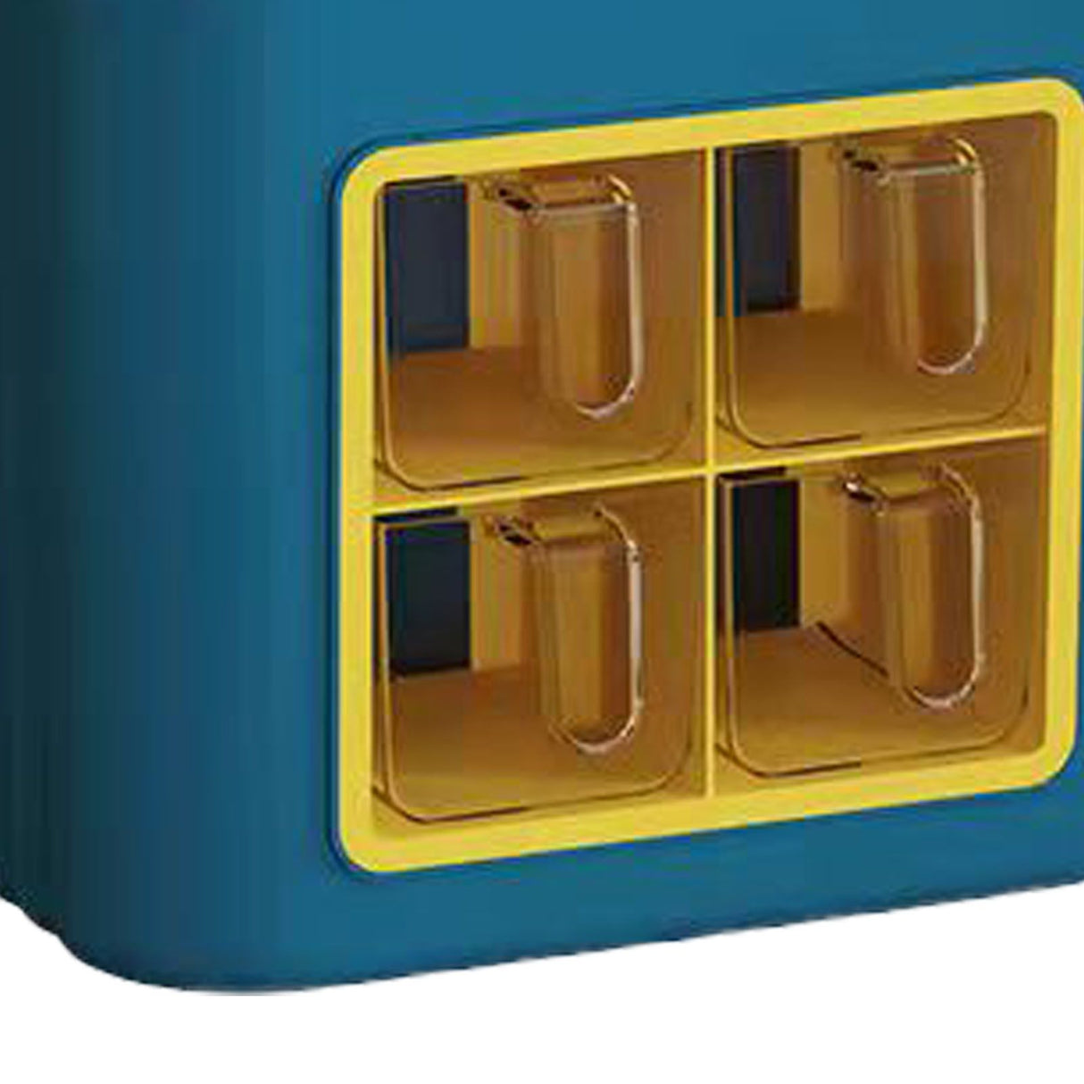 Kitchen Seasoning Storage Rack Plastic Seasoning Storage Rack Multifunctional Knife Rack Spice Organizer Storage Rack Blue and Yellow 4 Cells