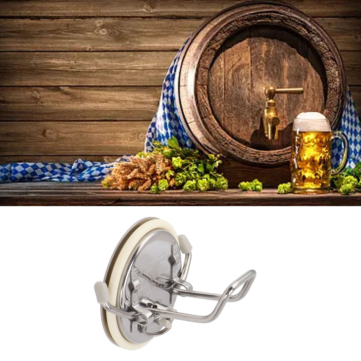 Beer Keg Lid Stainless Steel Soda Barrel Cover Carbonation Lid Accesosry for Home Brewing