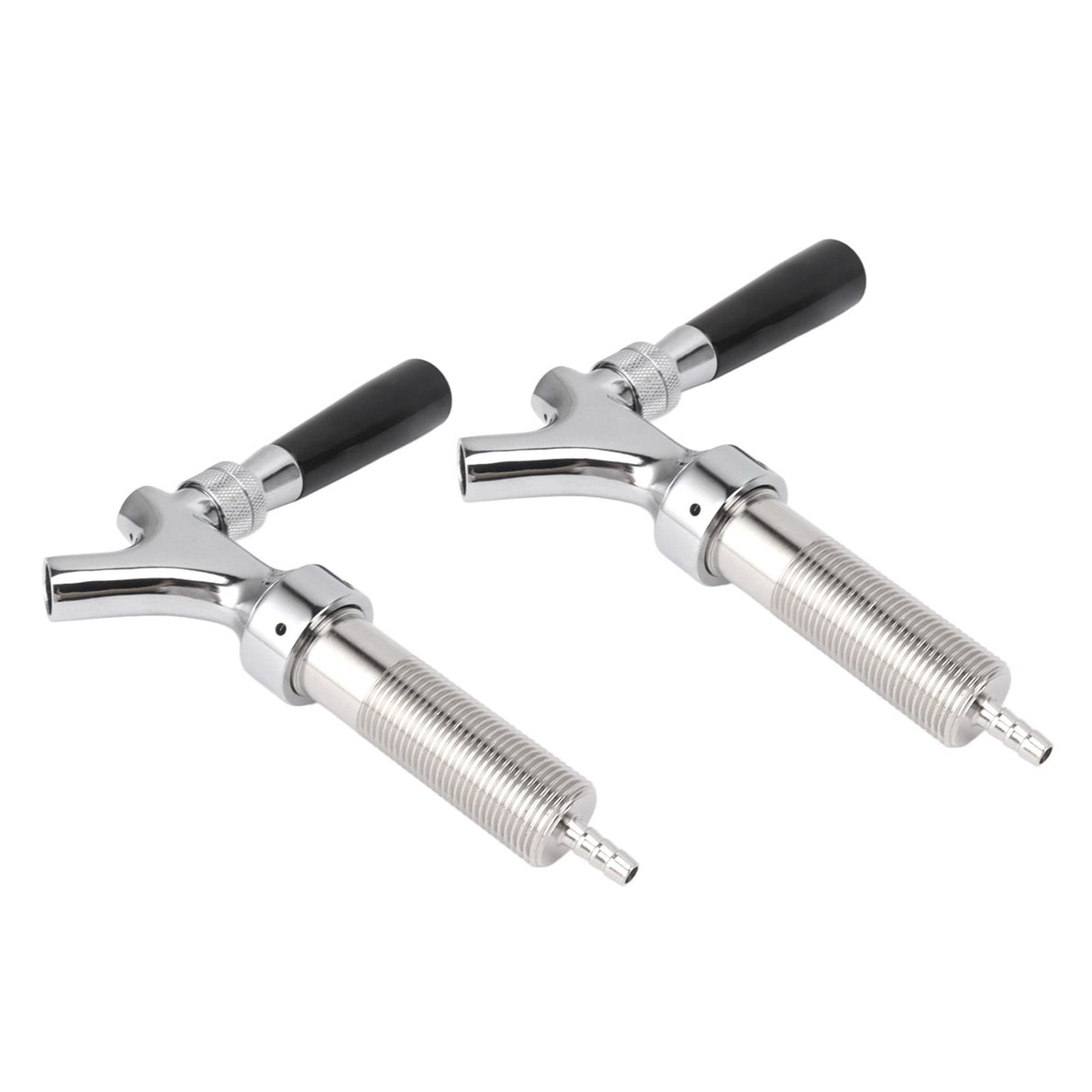 2 Set Beer Tap Stainless Steel Good Sealing 4‑1/8inch Shank 1/4 Barb Beer Faucet G1/2 Thread