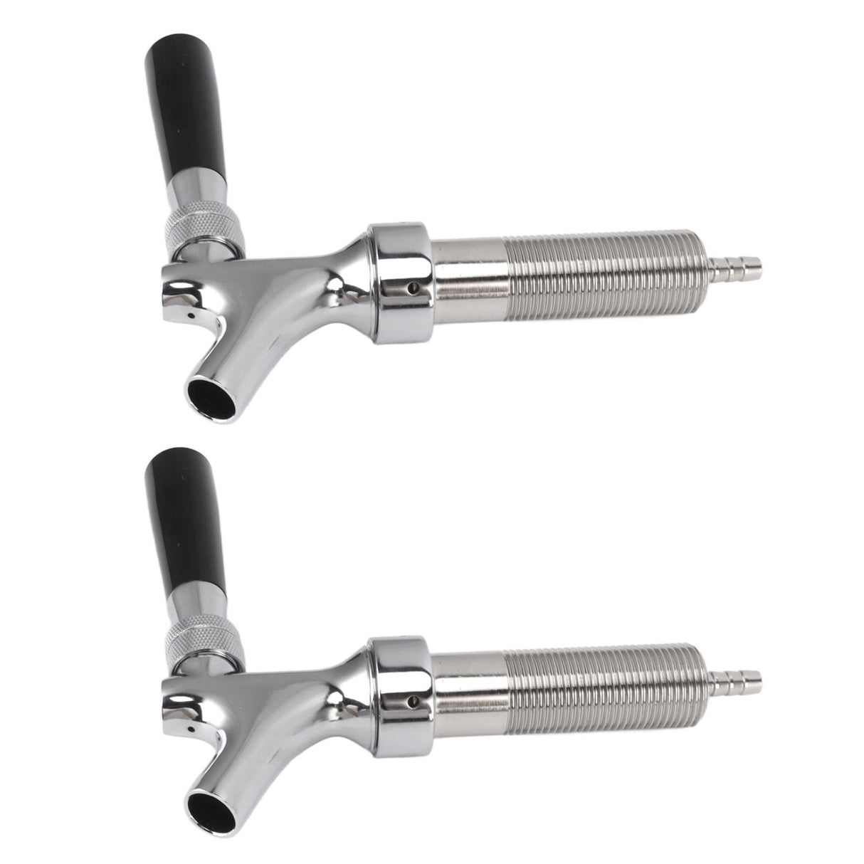 2 Set Beer Tap Stainless Steel Good Sealing 4‑1/8inch Shank 1/4 Barb Beer Faucet G1/2 Thread