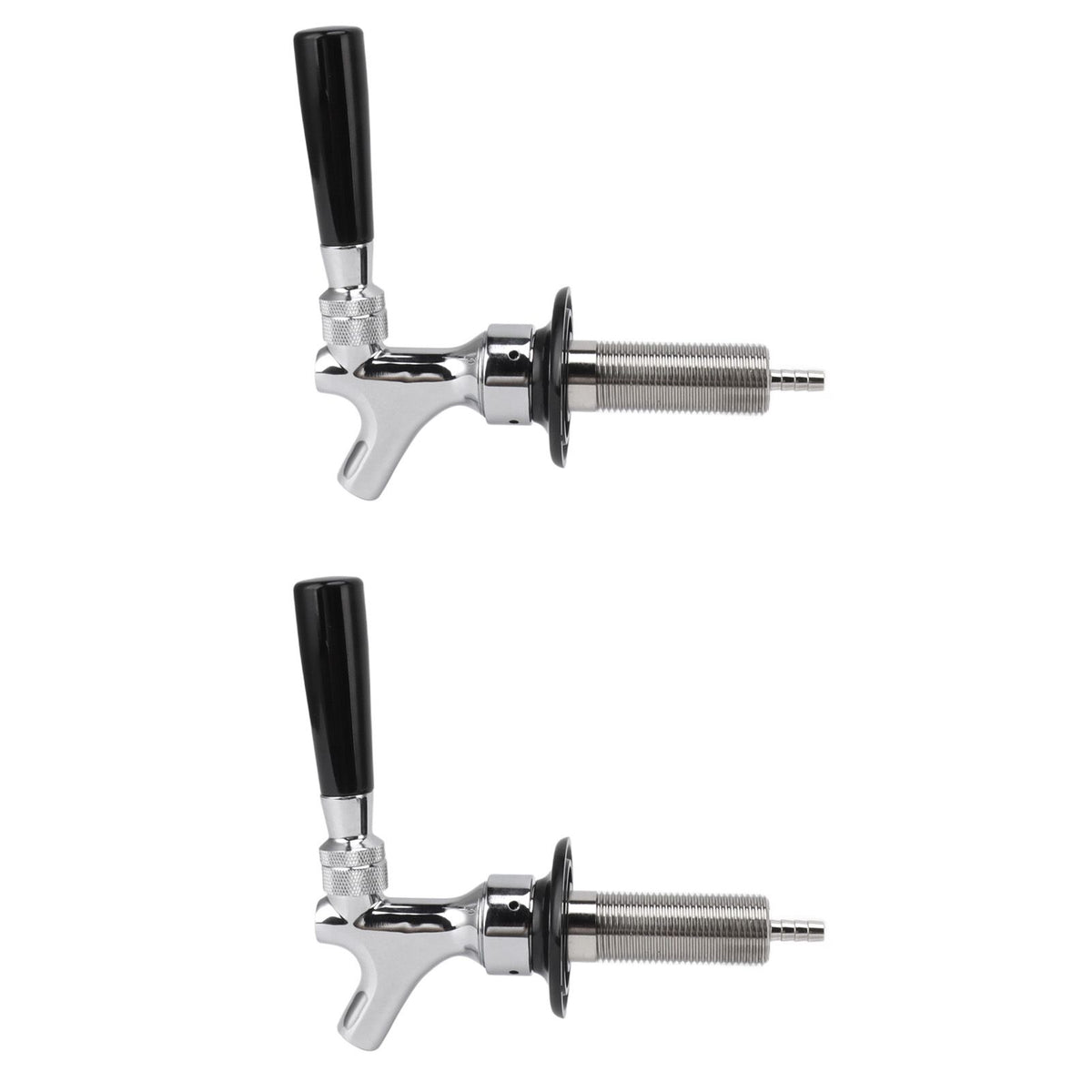 2 Set Beer Tap Stainless Steel Good Sealing 4‑1/8inch Shank 1/4 Barb Beer Faucet G1/2 Thread