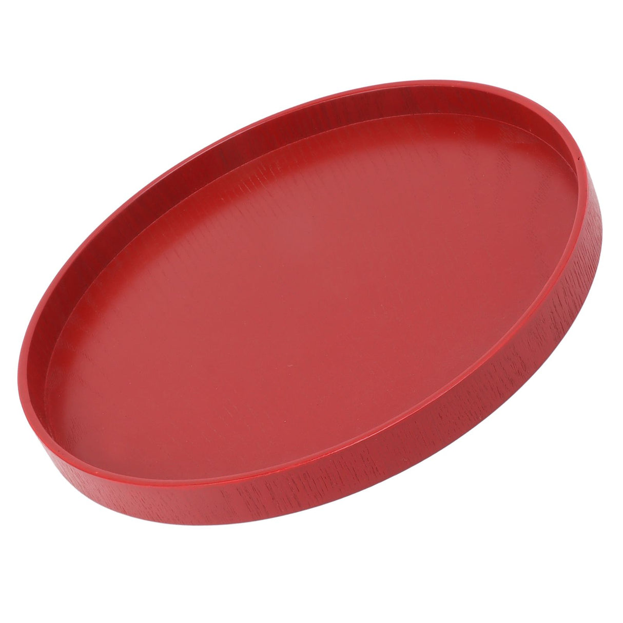 Tea Tray Wooden Wine Red Round Tea Plate Green Tea Baking Serving Plate for Home Tea House 24cm / 9.45in