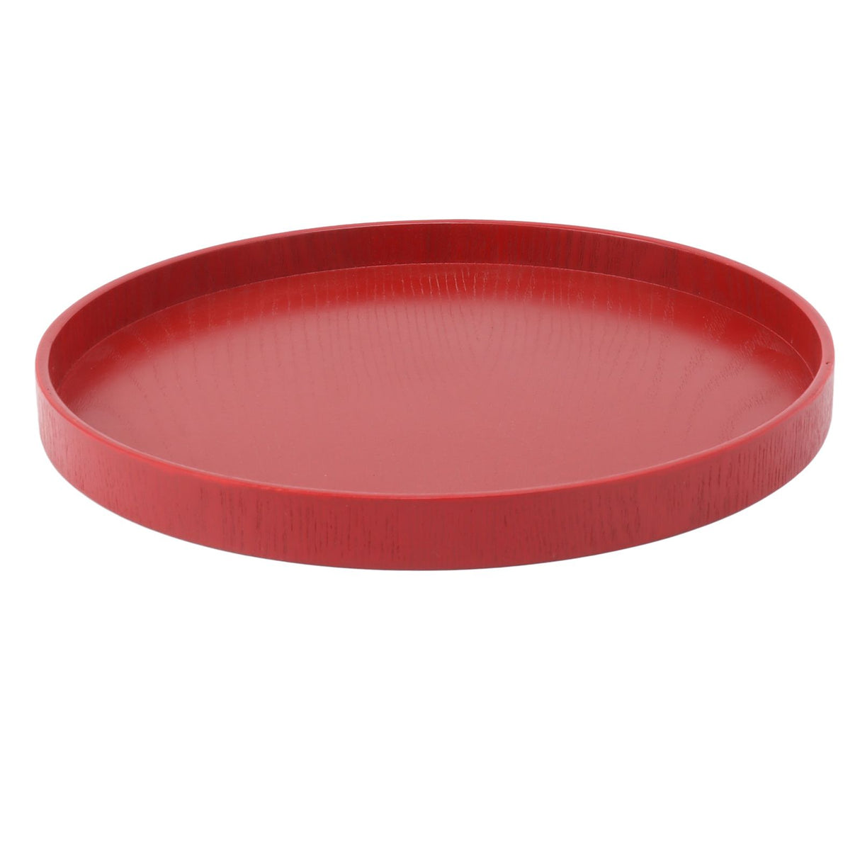 Tea Tray Wooden Wine Red Round Tea Plate Green Tea Baking Serving Plate for Home Tea House 27cm / 10.63in