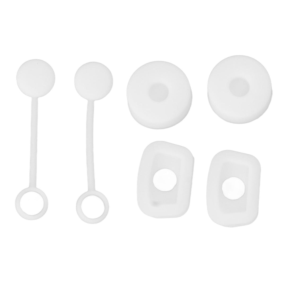 6PCS Cup Straw Stopper Sealed Reusable Straw Cover Cap Square Round Spill Stoppers Silicone Leak Stopper Set White