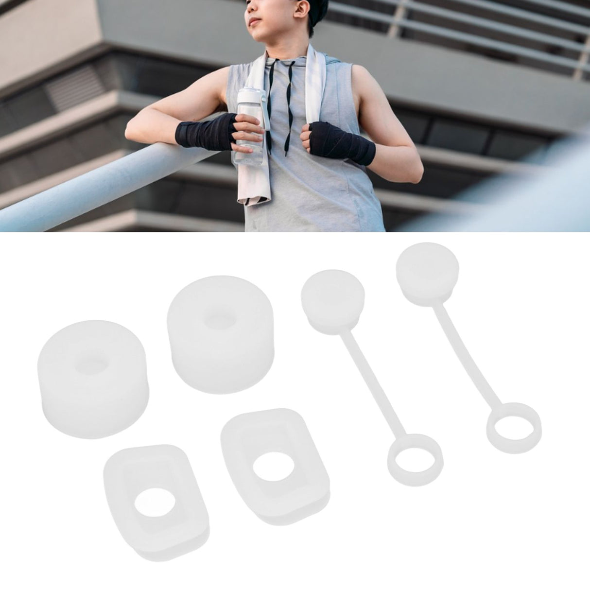 6PCS Cup Straw Stopper Sealed Reusable Straw Cover Cap Square Round Spill Stoppers Silicone Leak Stopper Set Transparent