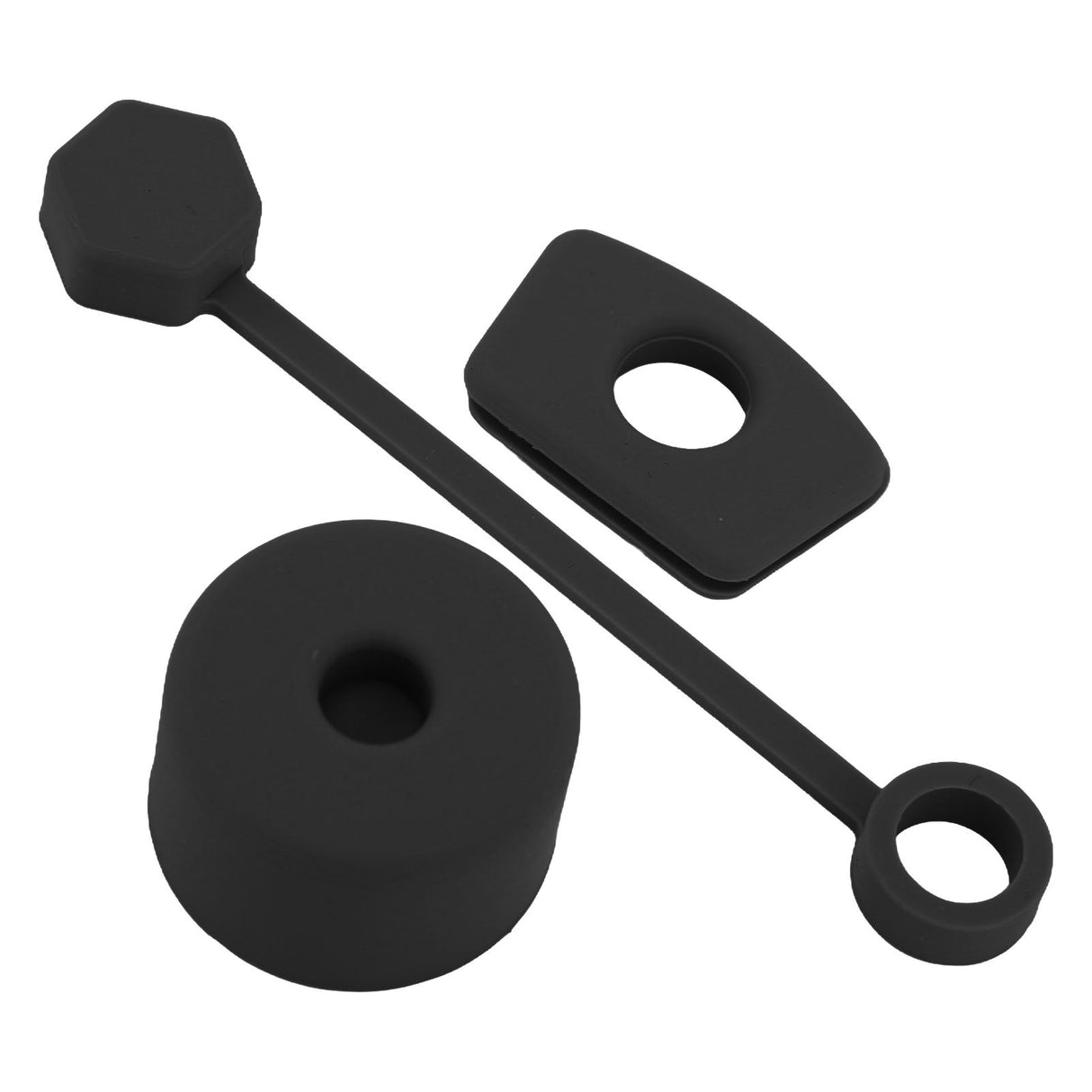 4 Set Silicone Spill Proof Stopper Set Tumbler Accessories Including Straw Cover Cap Square Leak Stopper Round Lid Stopper Plug Black